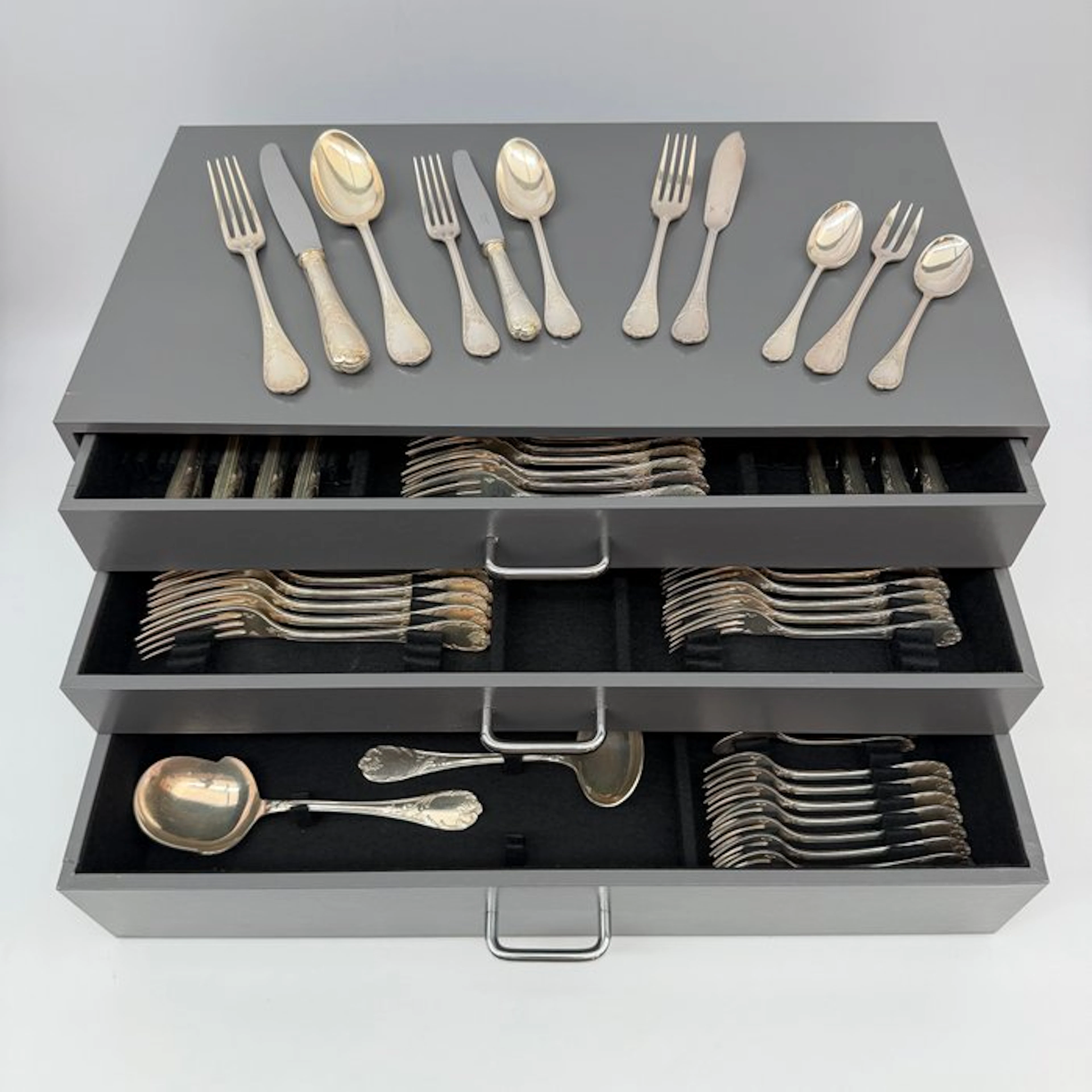 NO RESERVE - Christofle model Marly - Cutlery set (92) - Silverplated