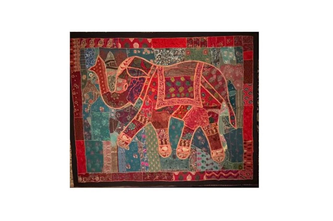 Handmade patchwork - Textile - 240 cm - 150 cm - Elephant motive