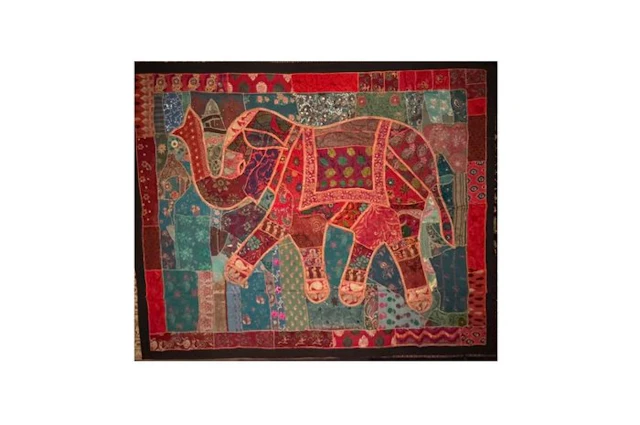 Handmade patchwork - Textile - 240 cm - 150 cm - Elephant motive