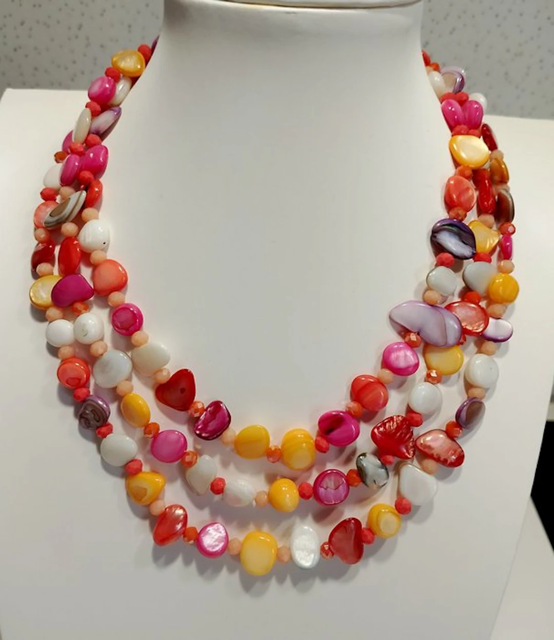 Natural Mix Orange Agate Necklace Long Positive Energy...