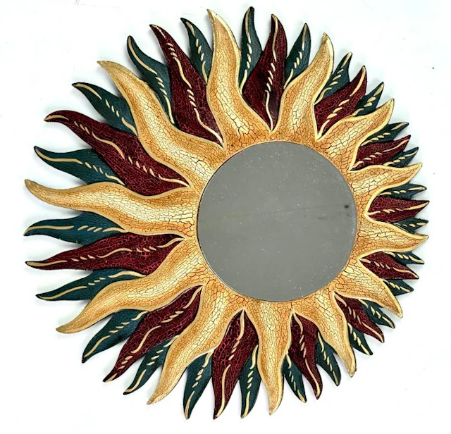 Sculpture, Splendido Specchio da Parete - 1 cm - Wood