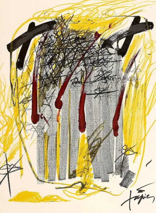 Antoni Tapies (after) - Sala Gaspar ** ORIGINAL LITHOGRAPHIC PRINT 1971 **