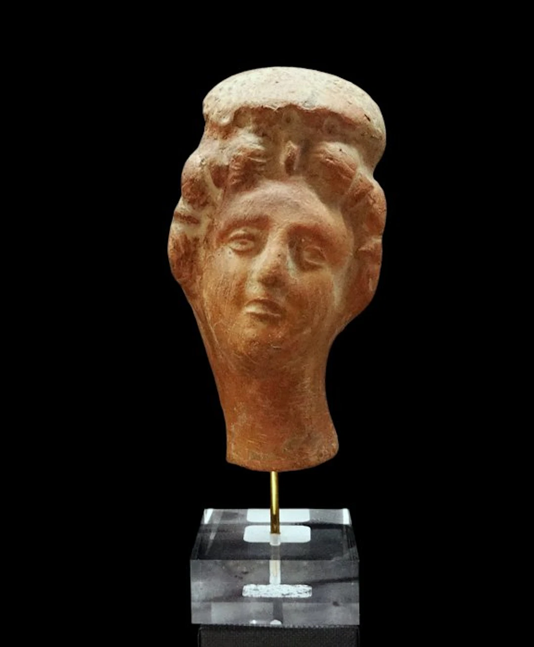 Ancient Greek - Large votive head of a young woman - 3rd/2nd century BCE