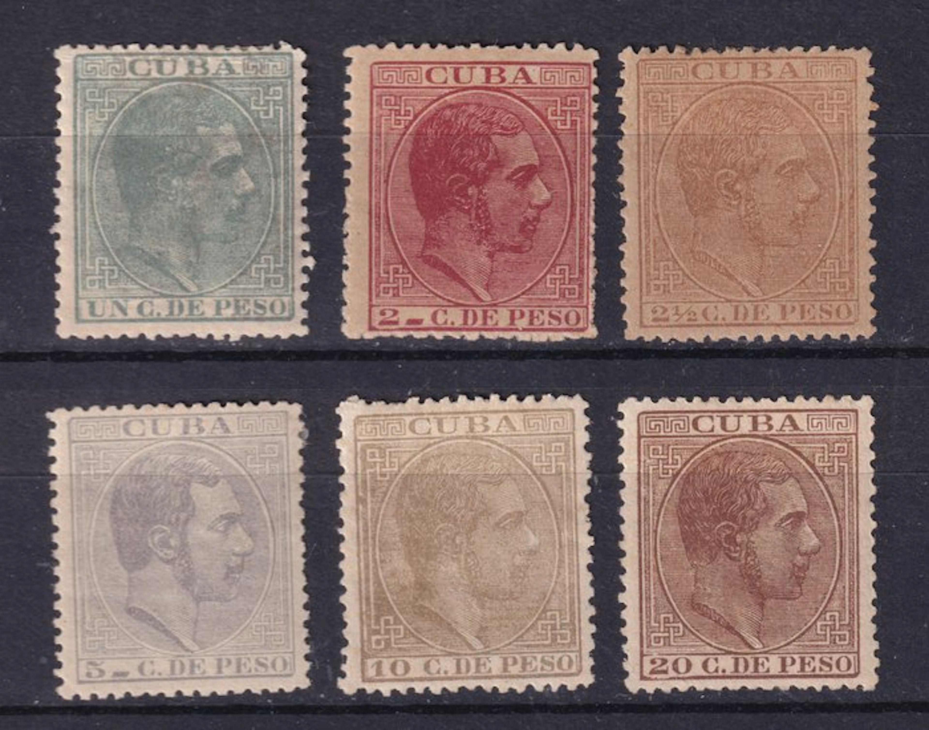 Spanish Antilles - 1882 - Alfonso XII - Edifil 68/73 - Complete set