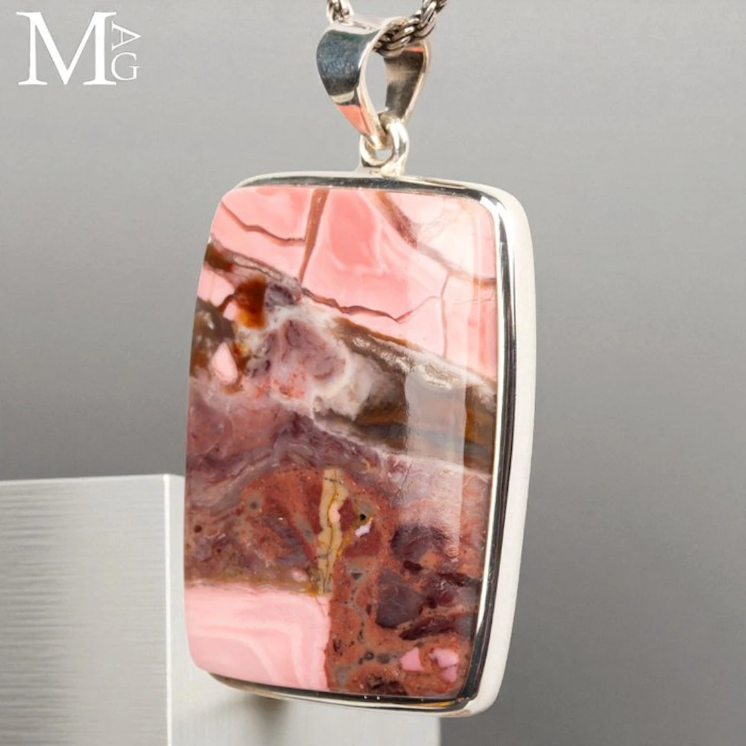 Australian Mookaite Sterling Silver Pendant - Certified...