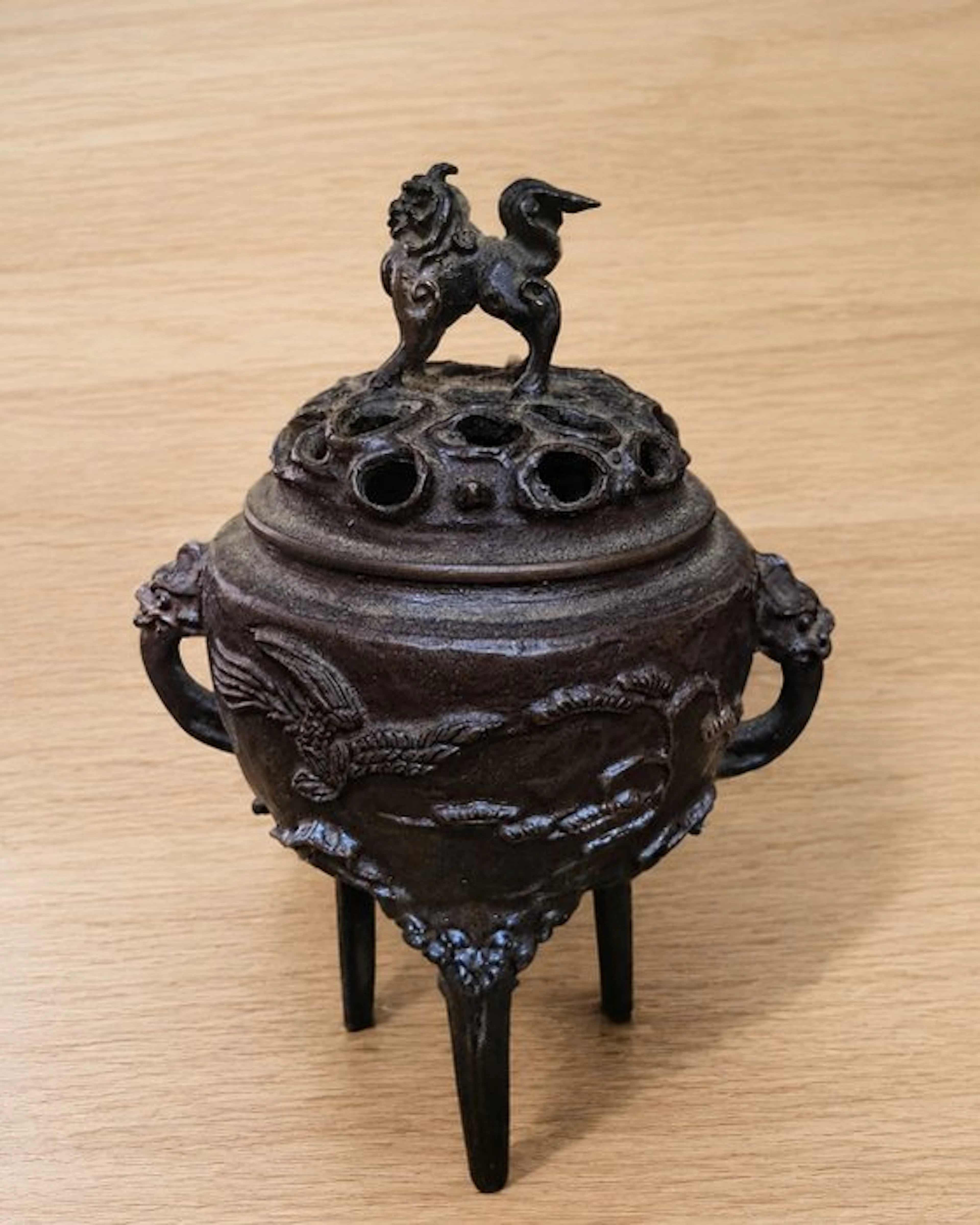 Incense burner - Phoenix Incense Burner in Relief - Copper