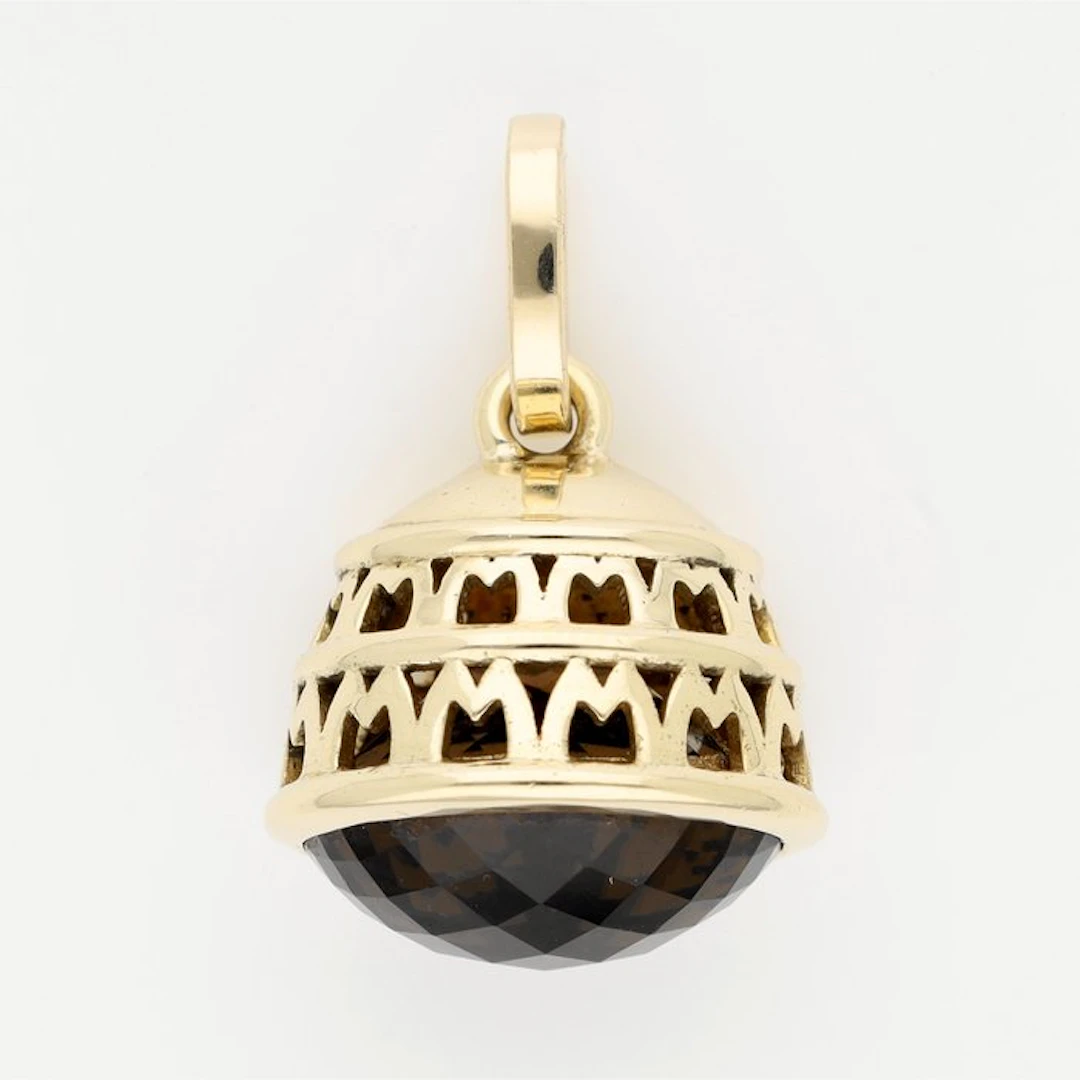 Pendant - 18 kt. Yellow gold - Smoky quartz