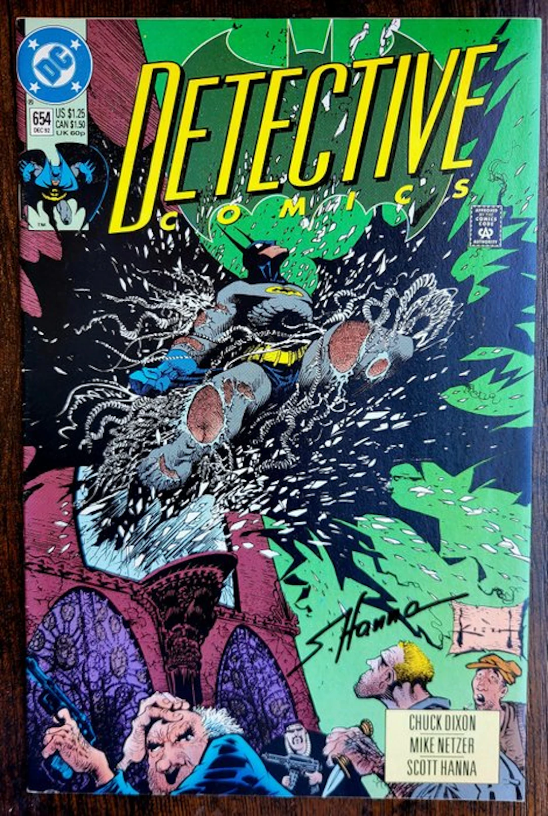 Detective Comics #654 - Signed by Scott Hanna + COA and...