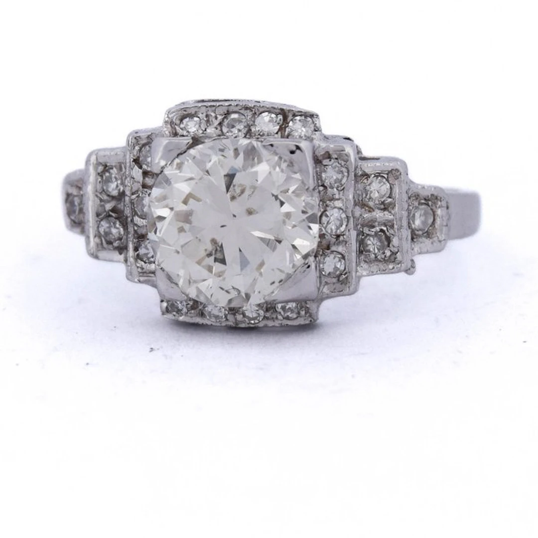 No reserve price - Cocktail ring Platinum - 1.40ct