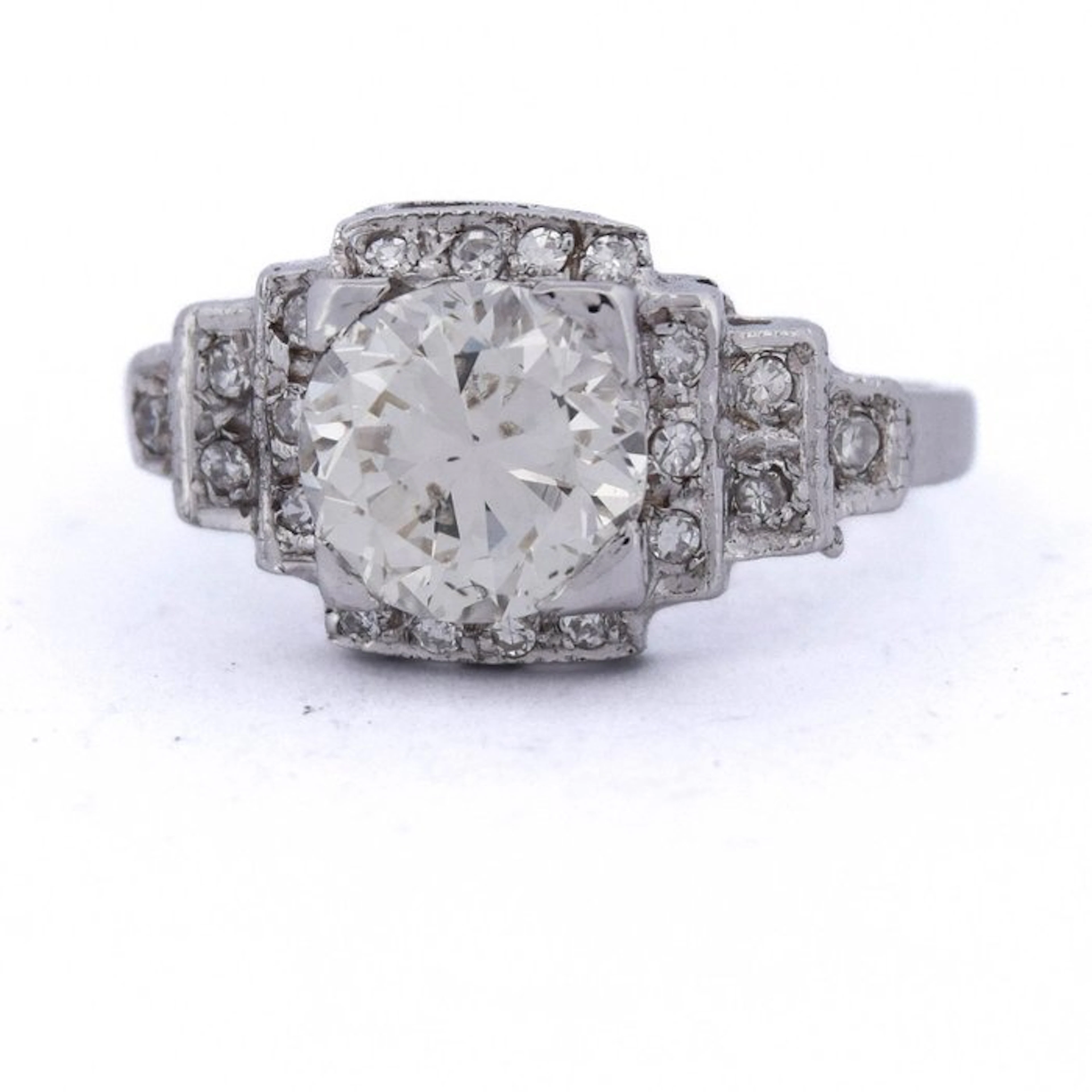 No reserve price - Cocktail ring Platinum - 1.40ct