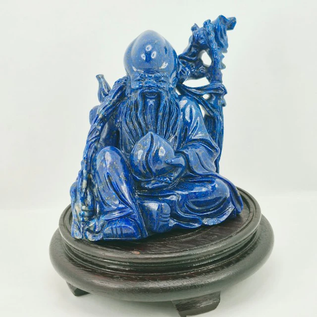 Statue, DIO SHOULAO - 11 cm - Lapis Lazuli