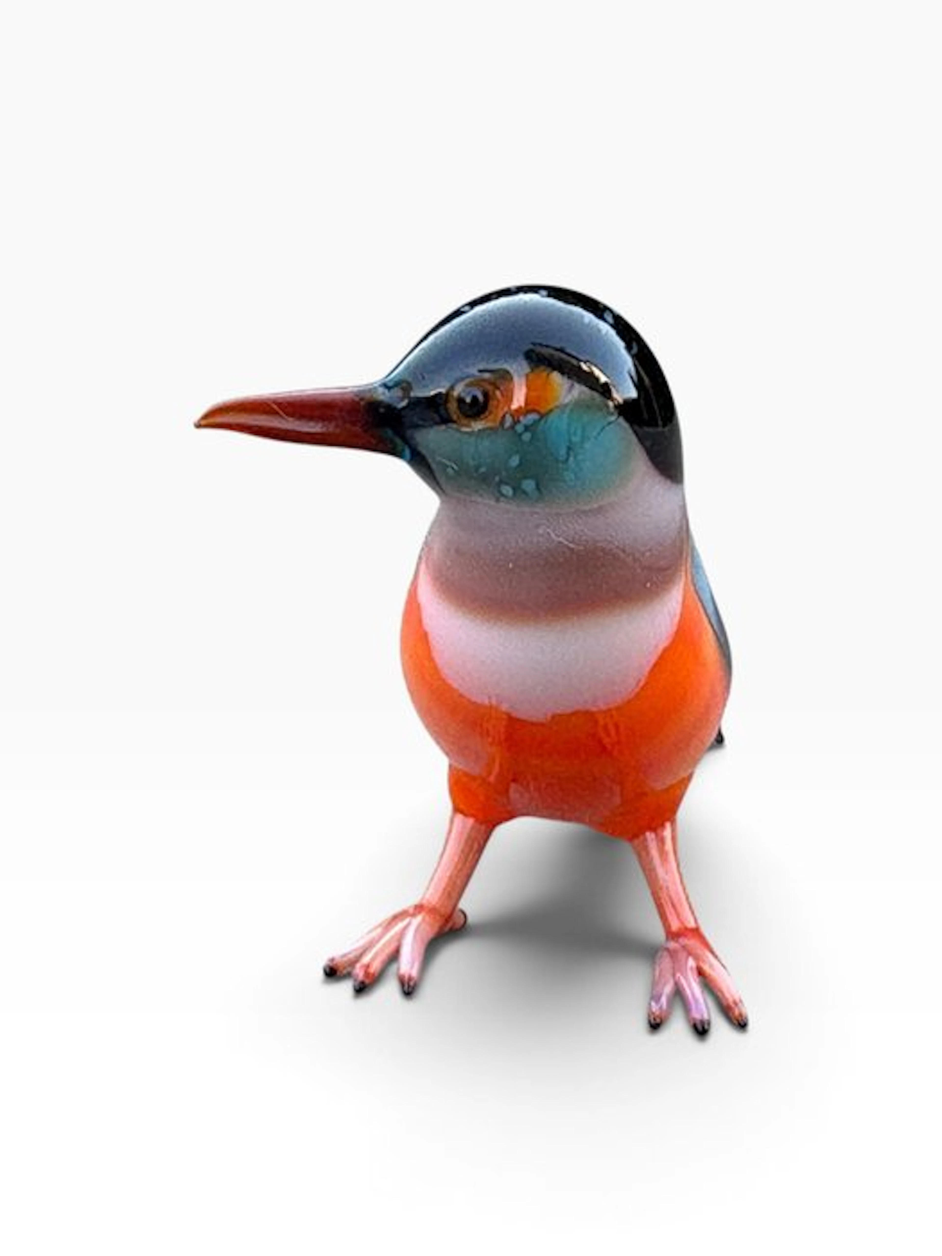 Vittorio Costantini - Sculpture, Martin Pescatore - 5.5 cm - Murano glass