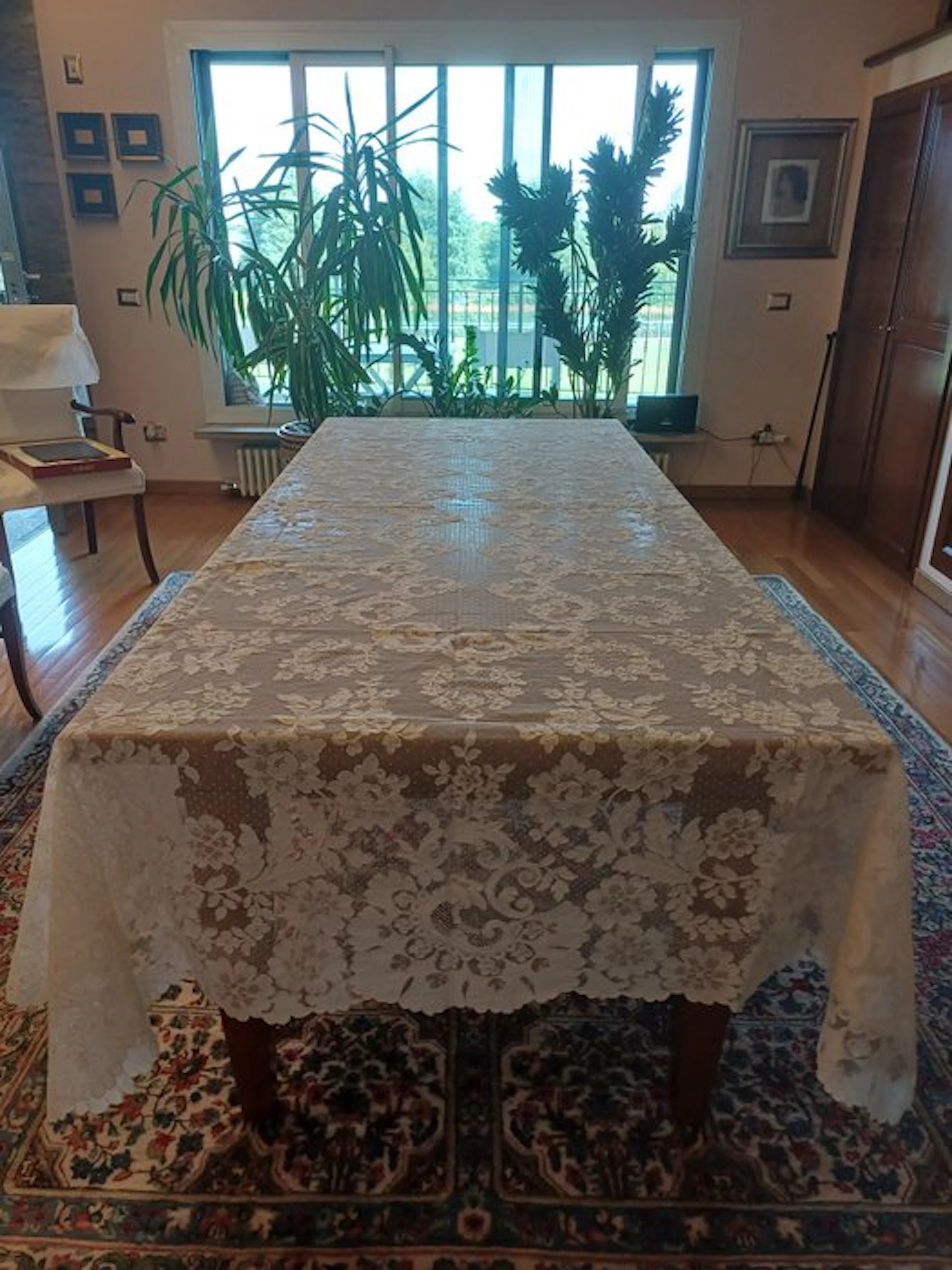 alencon - Tablecloth - 320 cm - 174 cm - Rare Alençon lace