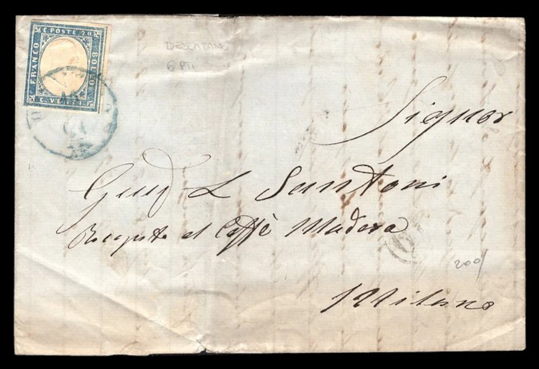 Italian Ancient States - Sardinia - Letter from Desenzano (six points) to Milan