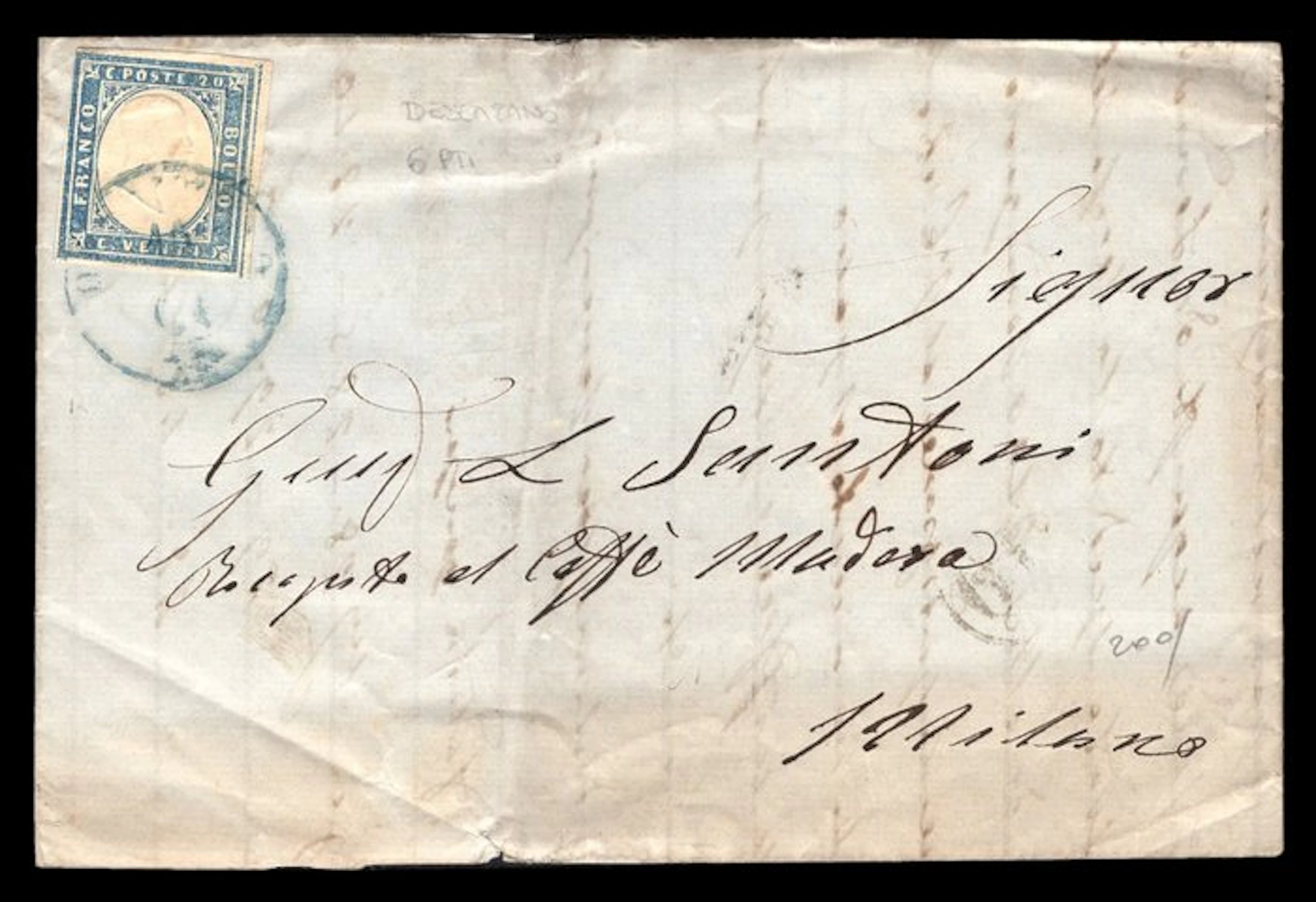 Italian Ancient States - Sardinia - Letter from Desenzano (six points) to Milan
