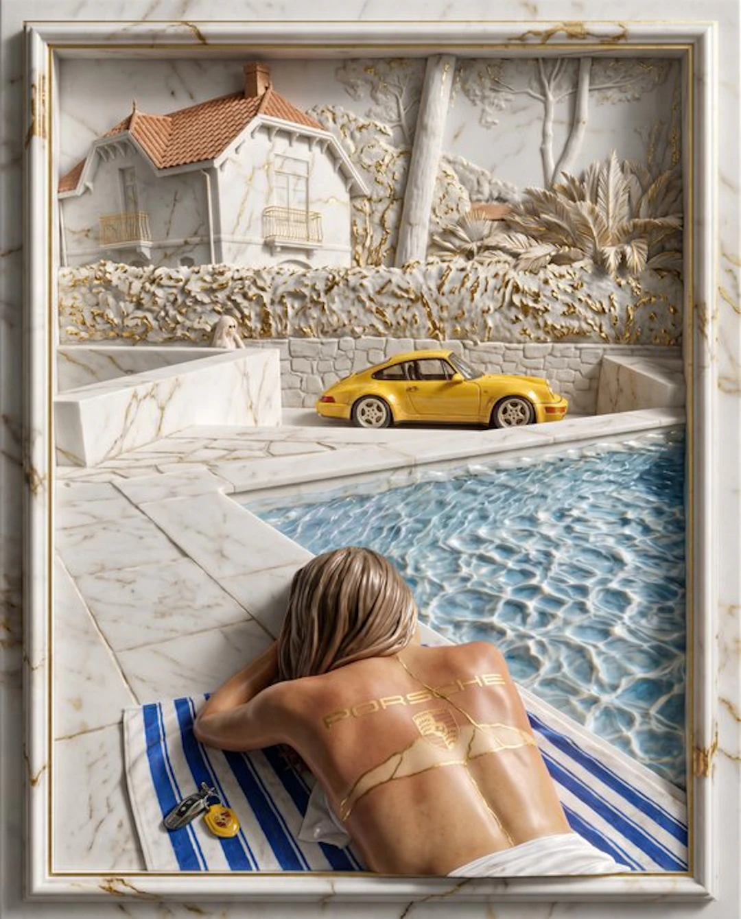 Makayhos - [Canvas] Porsche – Riviera Villa Yellow 911