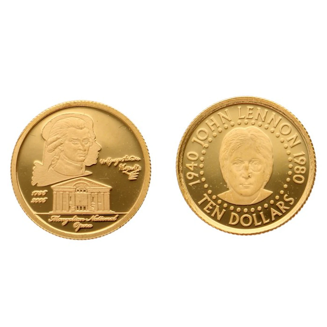 Solomon Islands, Mongolia. 2005/2006 - "John Lennon & Mozart" (2 stuks)