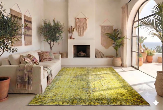 Yellow vintage - Rug - 255 cm - 160 cm - with certificate