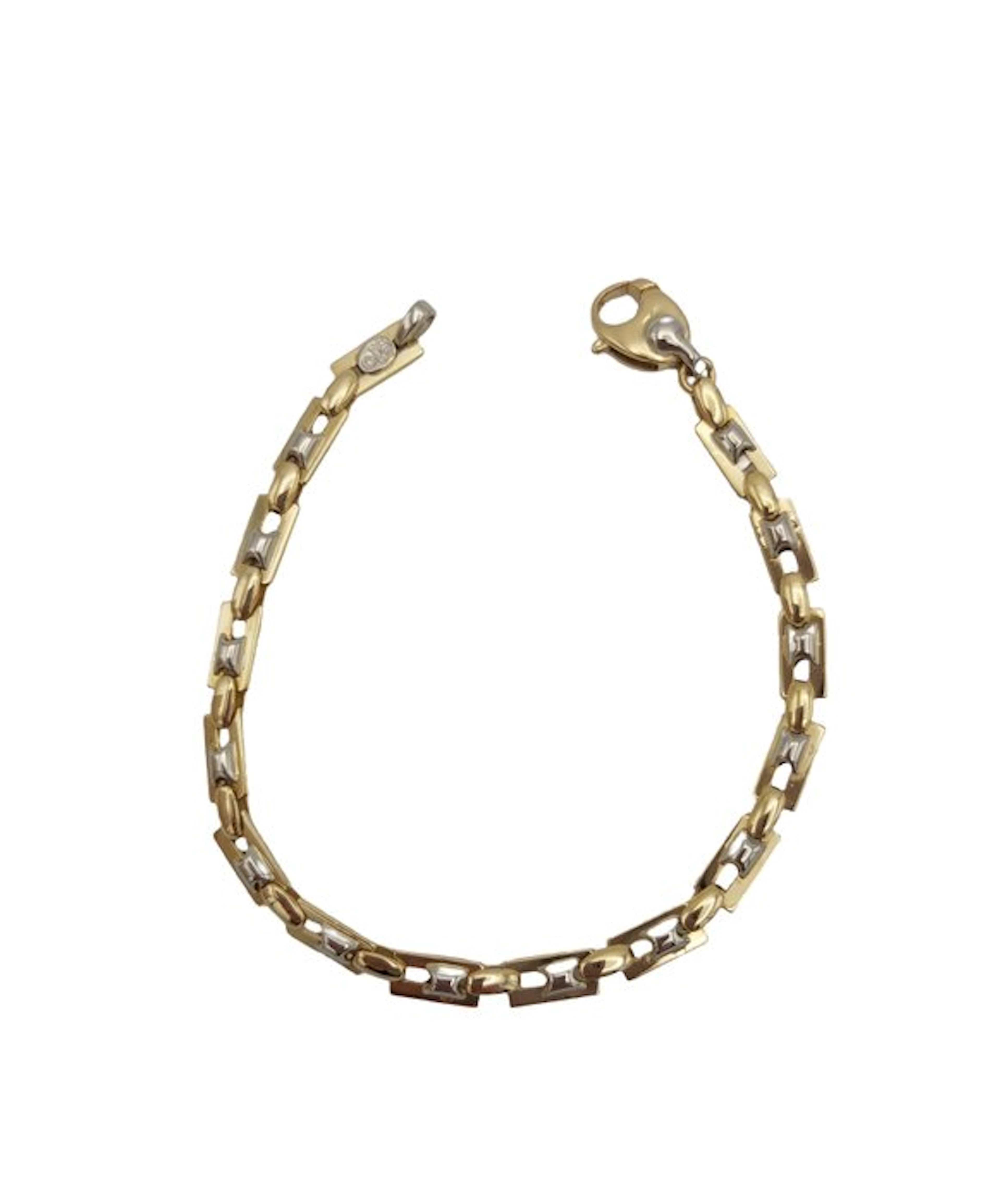Bracelet - 18 kt. Yellow gold, White gold - 0.03ct. tw. Diamond (Natural)