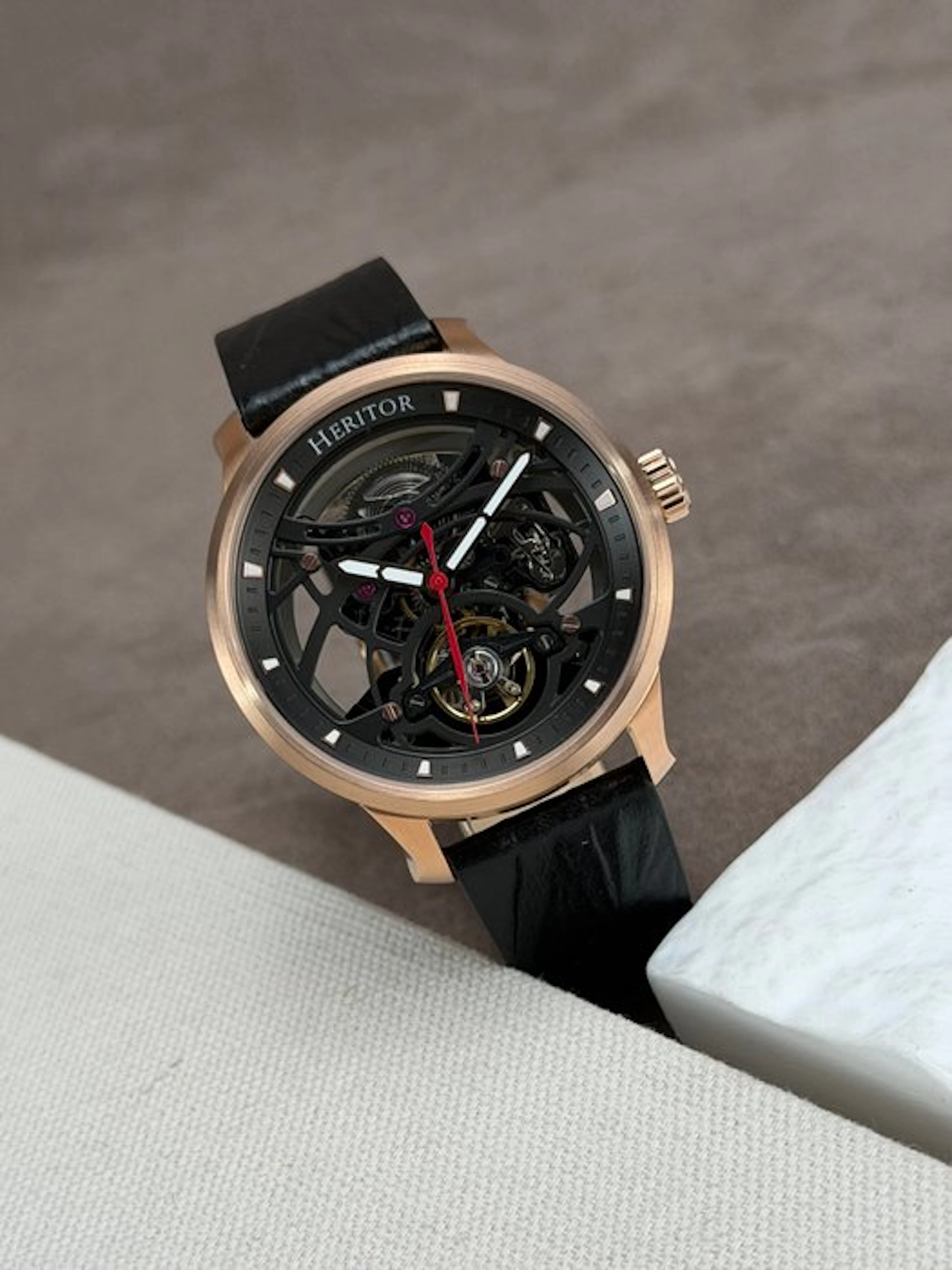 Heritor - Automatic Marcell Skeleton - Rosegold/Black...