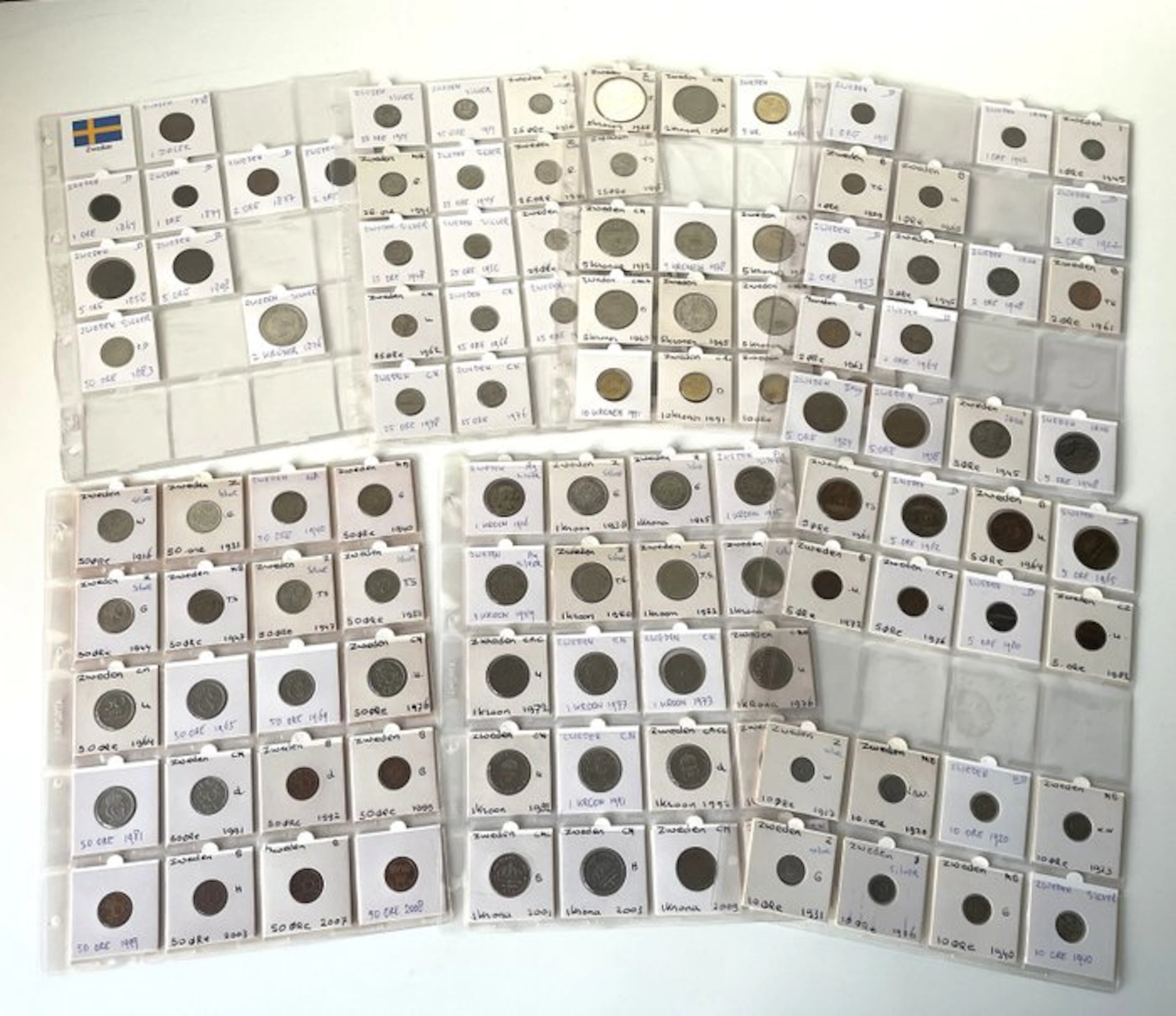 Sweden. In totaal 190 munten, waarvan 38 zilver. 1718-2000 (No reserve price)