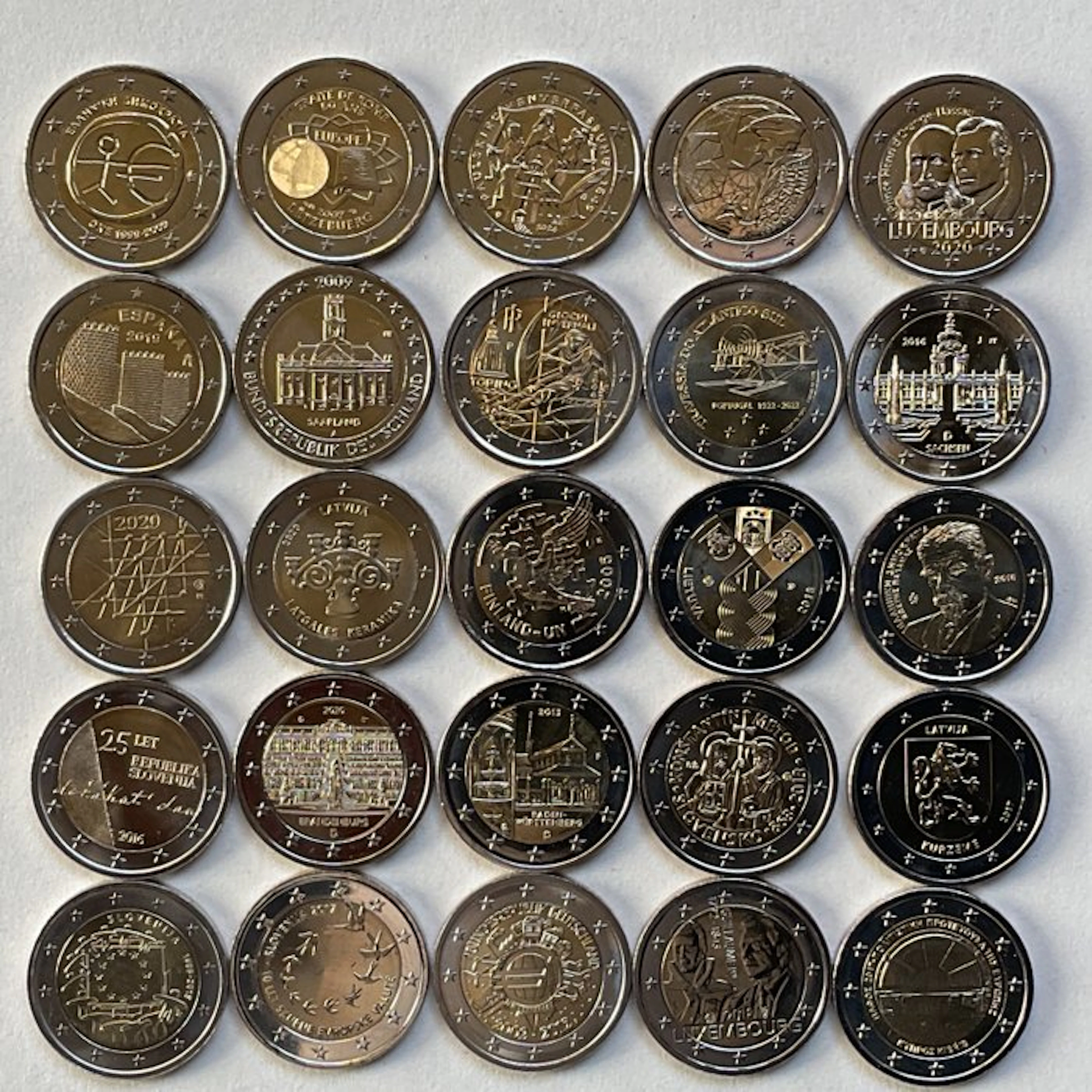 Europe. 2 Euro Various Years (25 munten) (No reserve price)