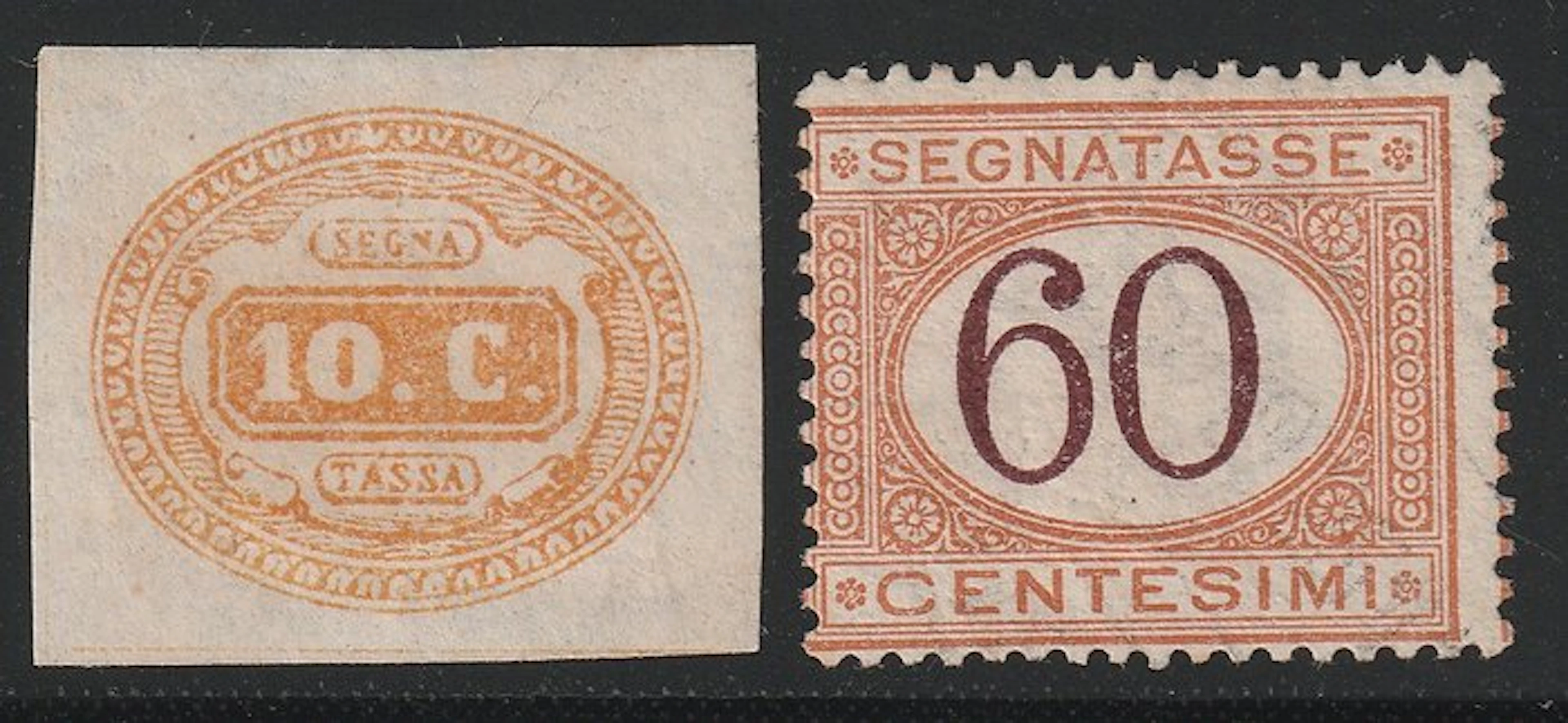 Italy Kingdom 1873/1924 - Segnatasse 10c yellow Sass S.1...