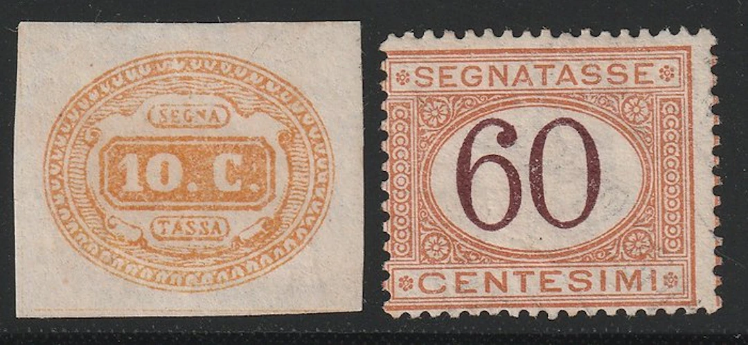 Italy Kingdom 1873/1924 - Segnatasse 10c yellow Sass S.1...