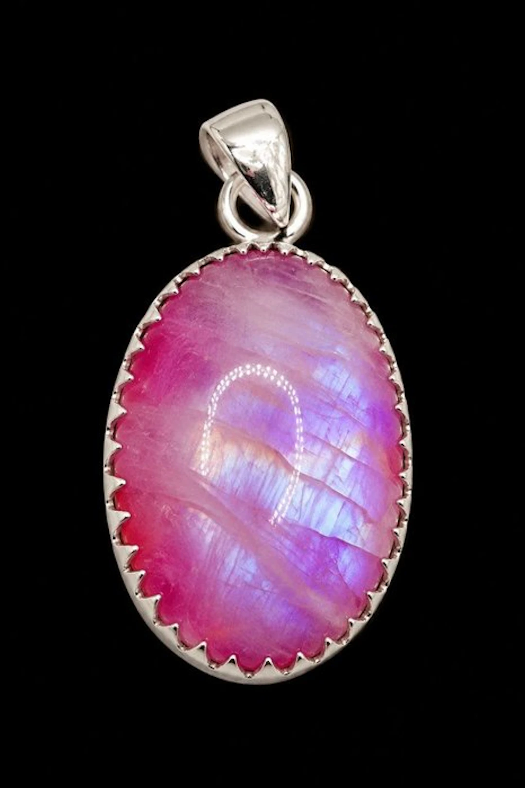Natural Fuchsia Moonstone Pendant - Premium Quality...