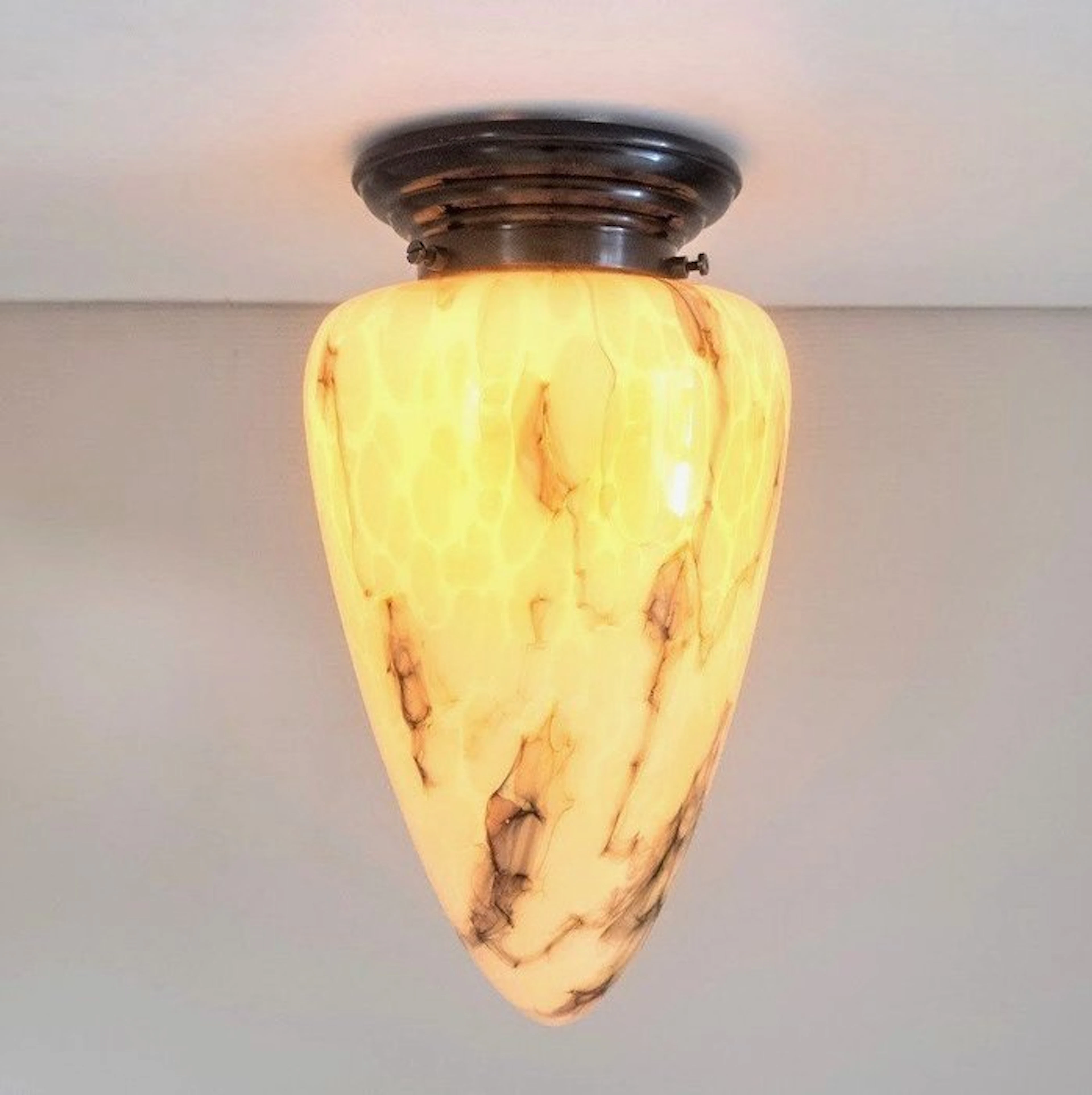 Hanging lamp - Art Deco style ceiling light - marbled glass