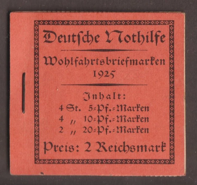 German Empire 1925 - German Reich stamp booklets MH 18.2 ** rare variant