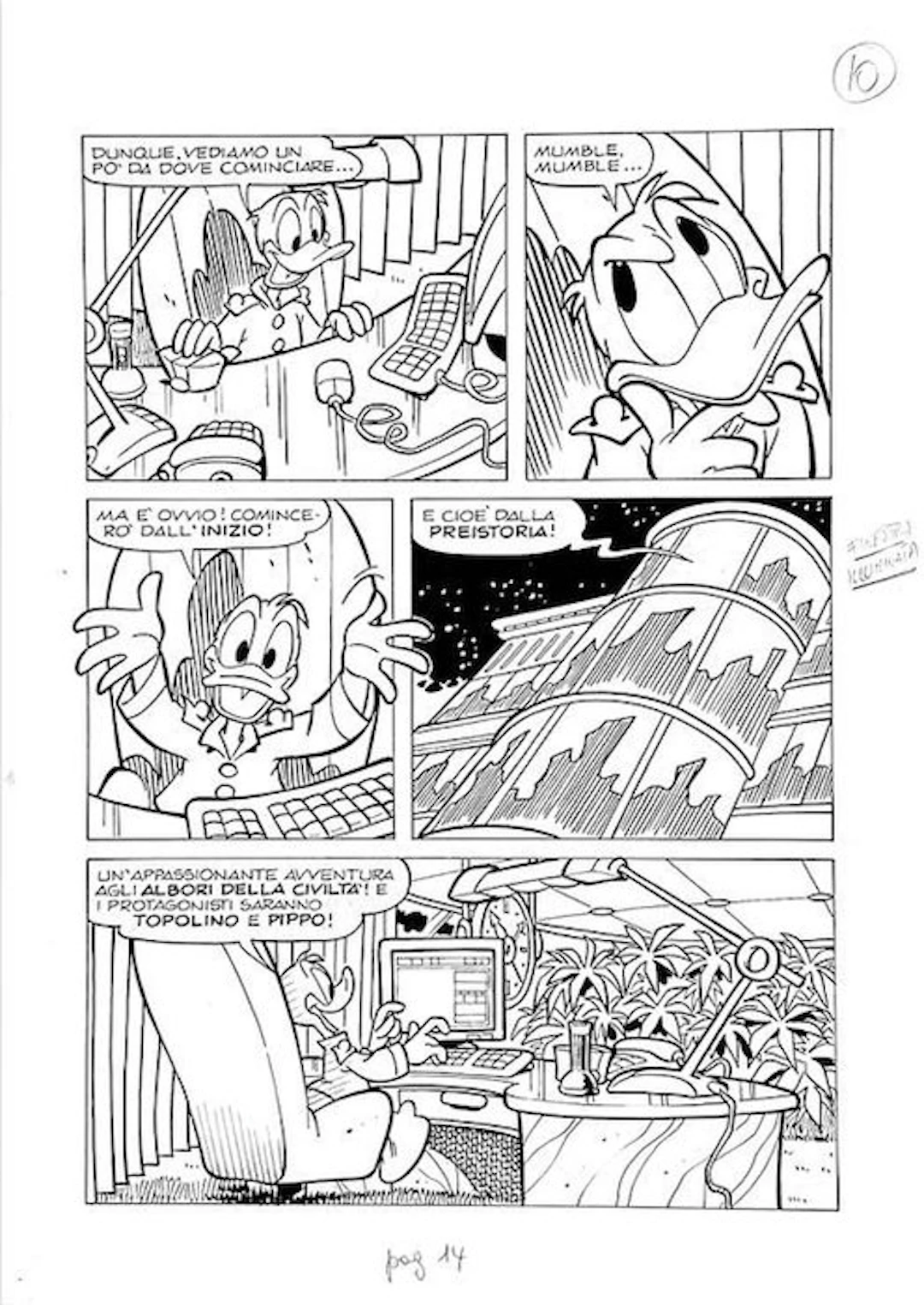 Deiana, Salvatore - 1 Original page - Donald Duck - Historia Papera - 1999