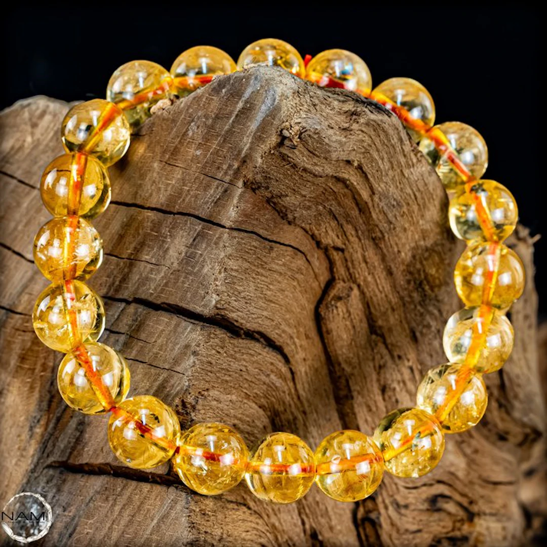 Natural citrine gemstone bracelet – High-quality polished...