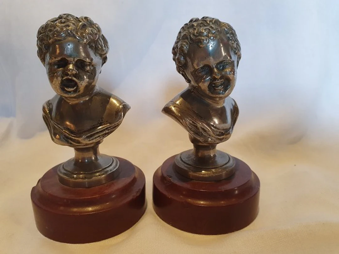 Figure - Jean qui rit, jean qui pleure (2) - Silvered bronze