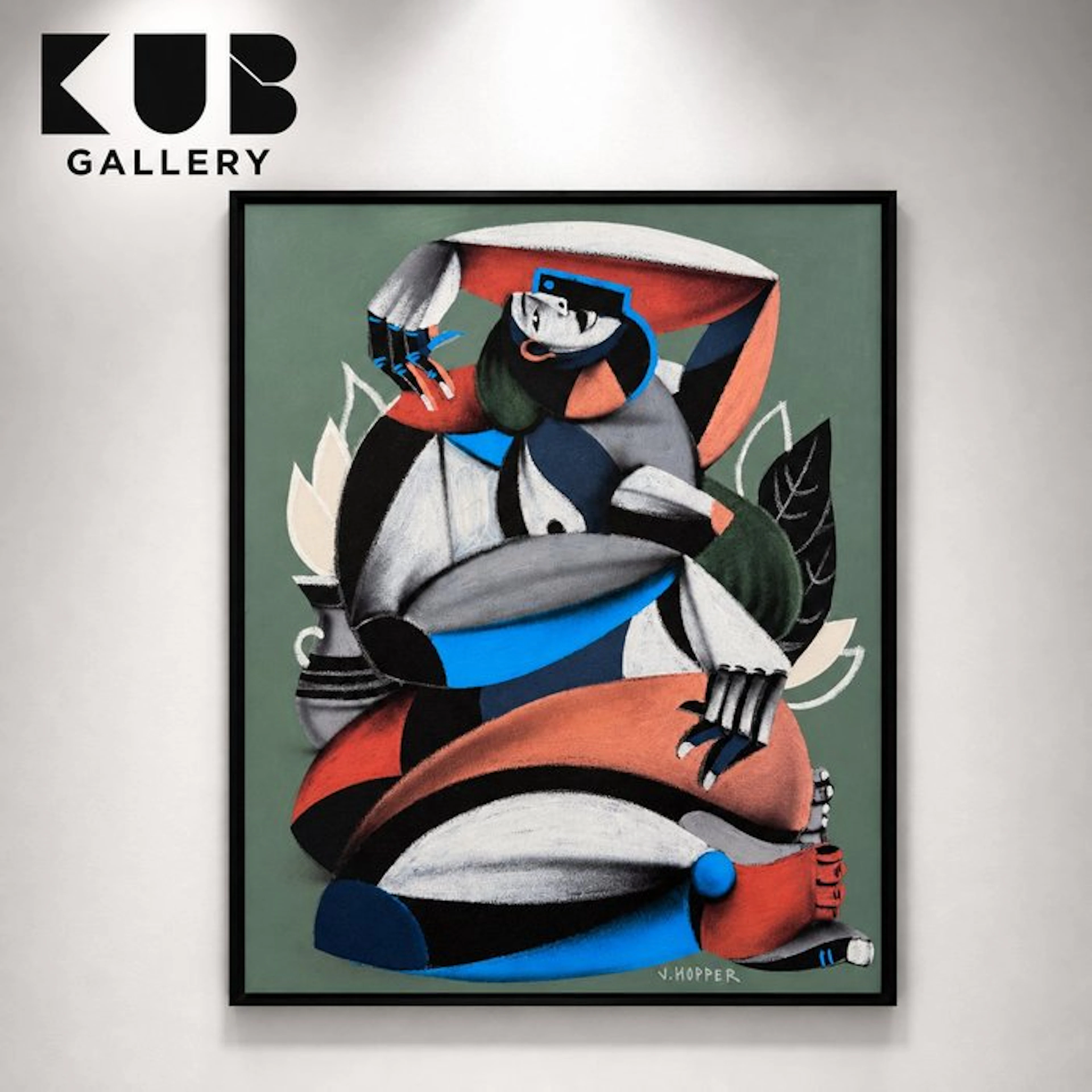 Jone Hopper - Muse au vase dans son salon