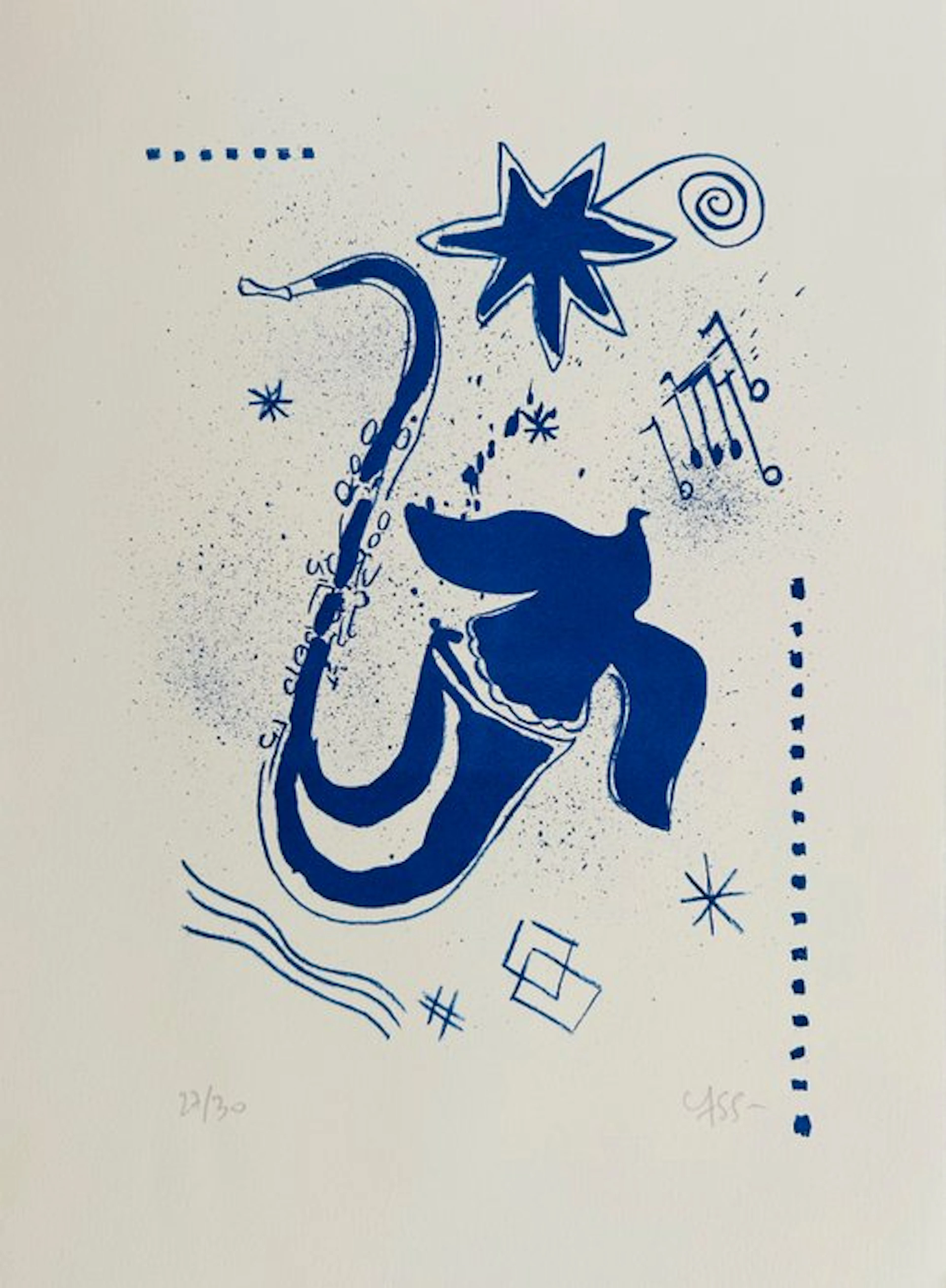 Yves Cass (1947) - Jazz - Lithographie originale signée