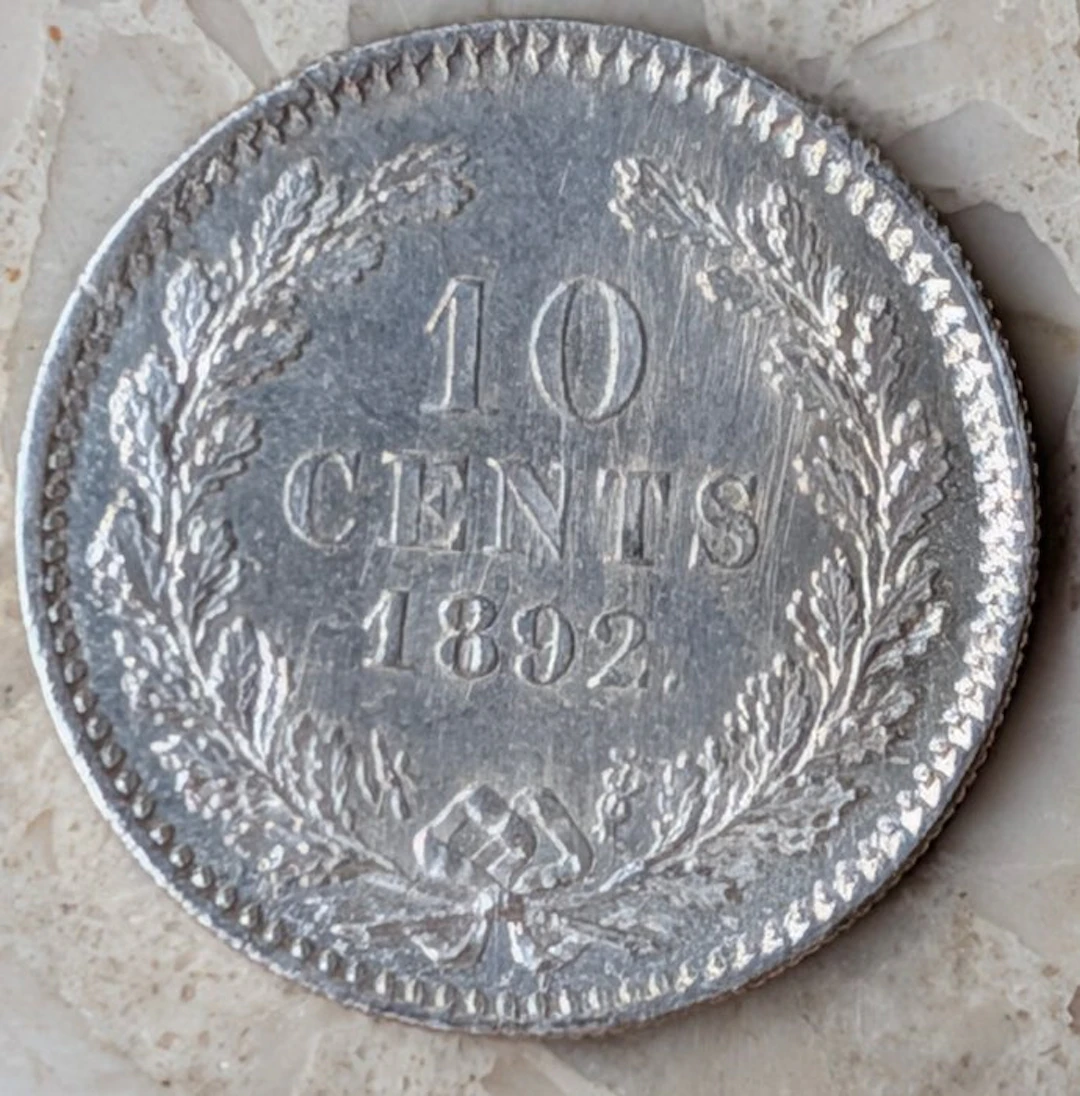 Netherlands. Wilhelmina. 10 Cents 1892 (No reserve price)