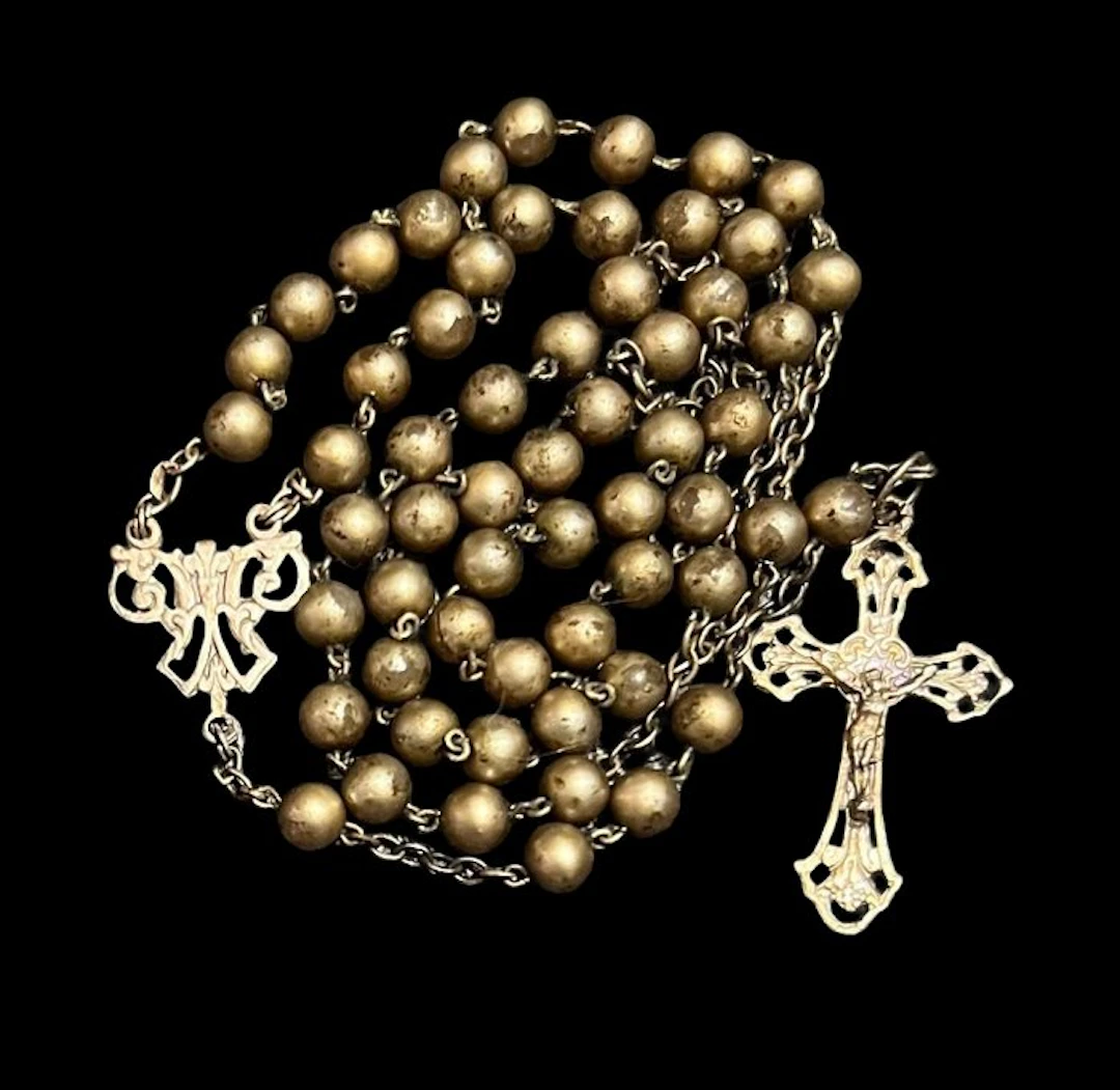 Rosary - .800 silver - 1900-1910 - silvered glass