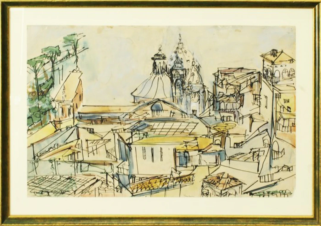Orfeo Tamburi (1910-1994) - Veduta di città