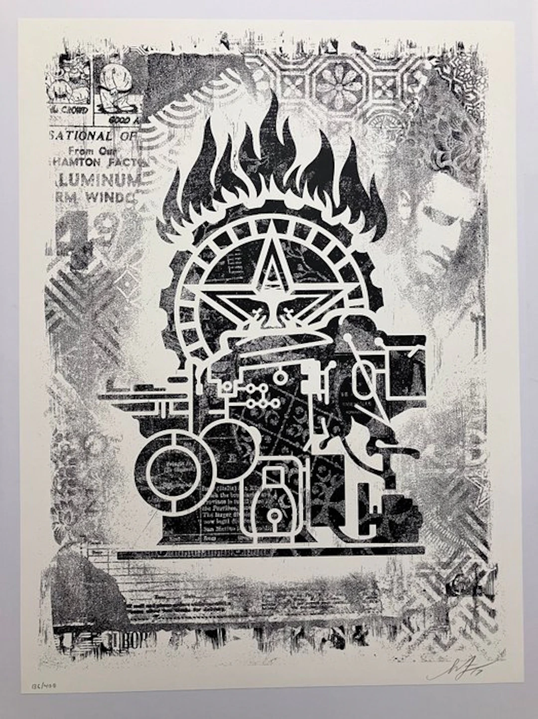 Shepard Fairey (OBEY) (1970) - Printing Press Stencil Series + Bonus Our Hands