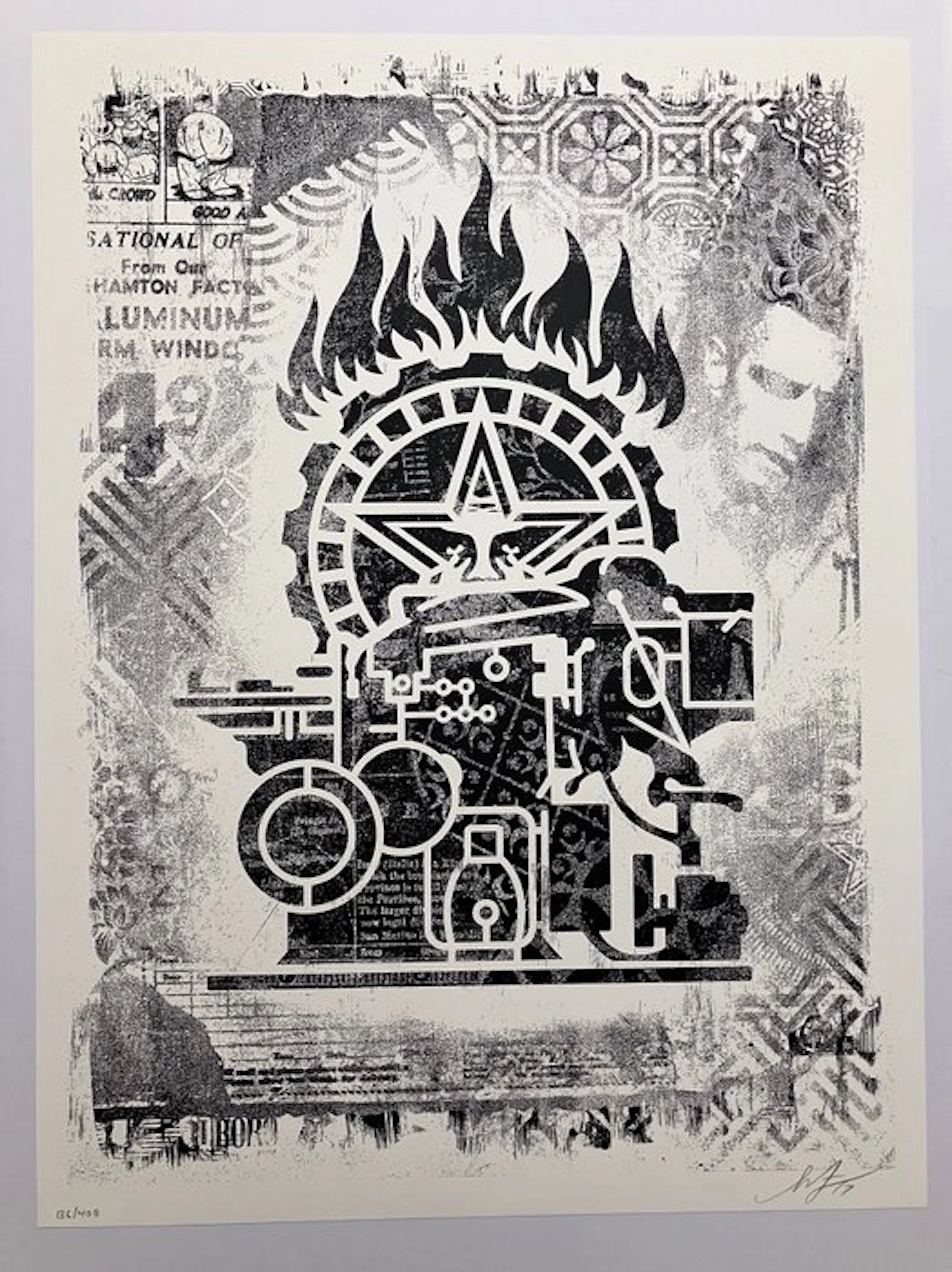 Shepard Fairey (OBEY) (1970) - Printing Press Stencil Series + Bonus Our Hands