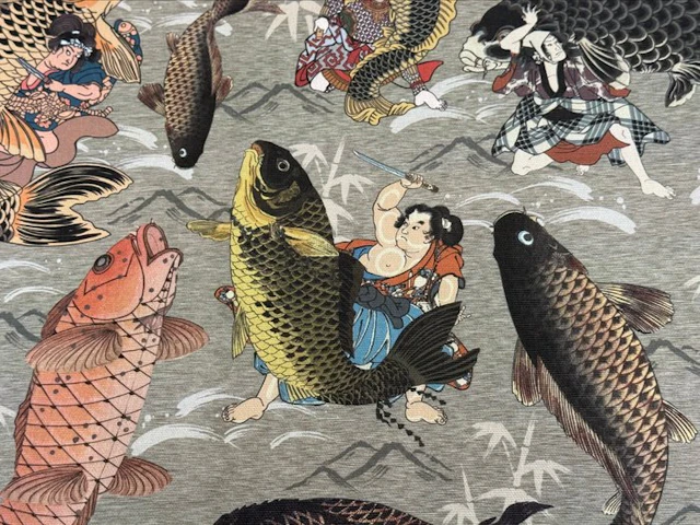 Upholstery fabric: Japanese Legends between Carps and...