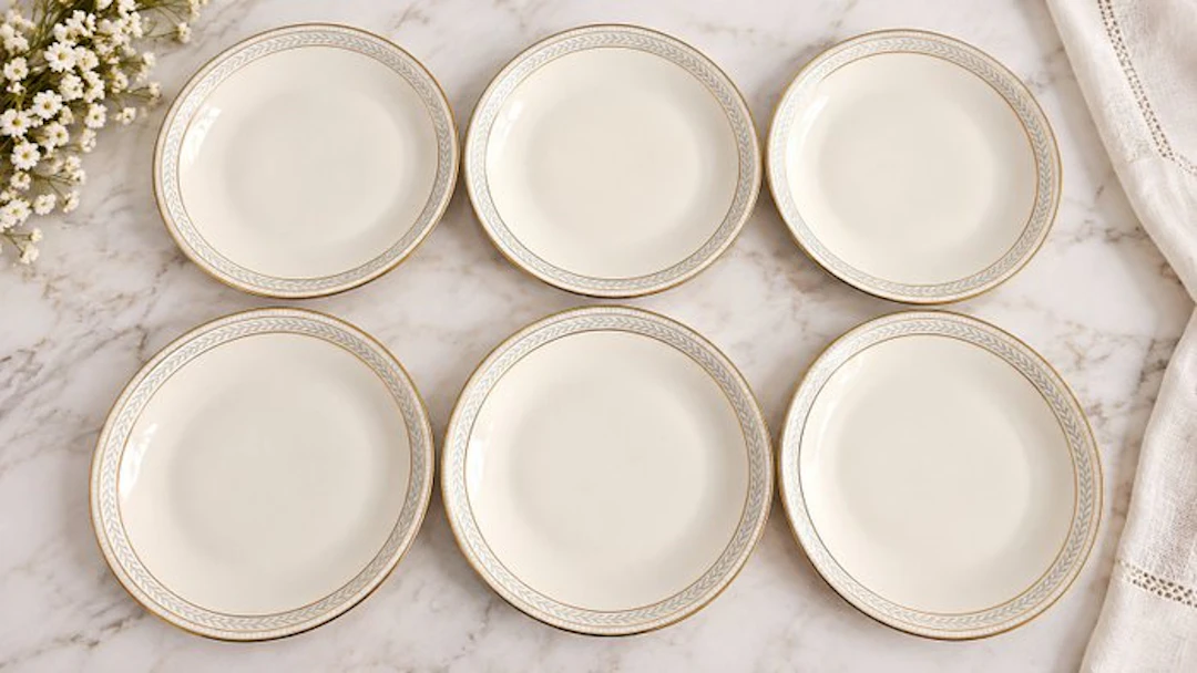 Tirschenreuth Bavaria - 6 assiettes en porcelaine – frise...