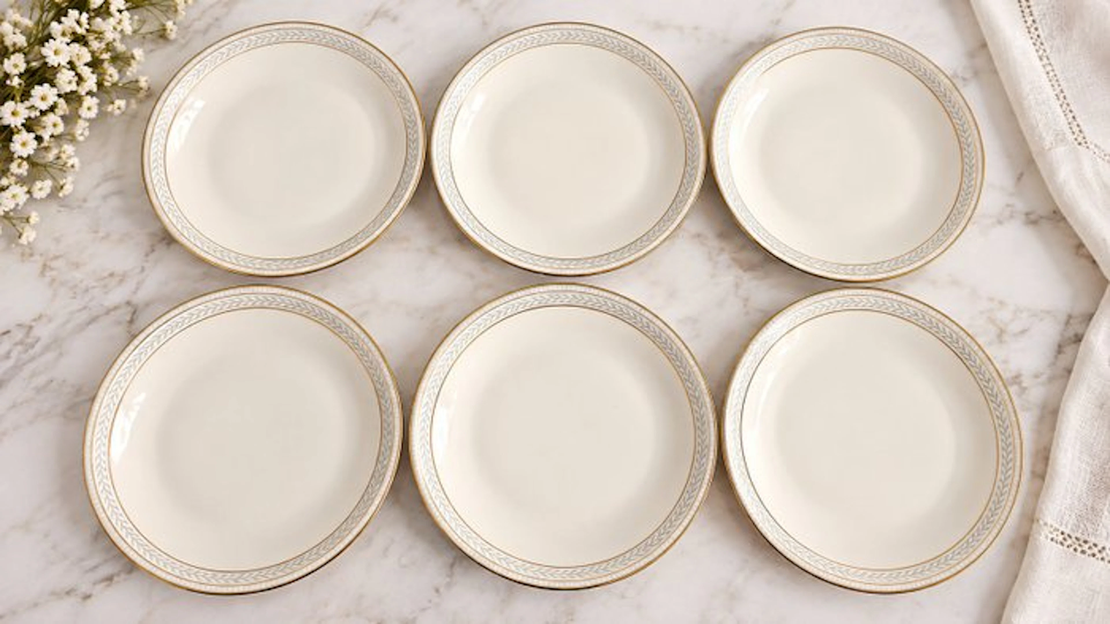 Tirschenreuth Bavaria - 6 assiettes en porcelaine – frise...
