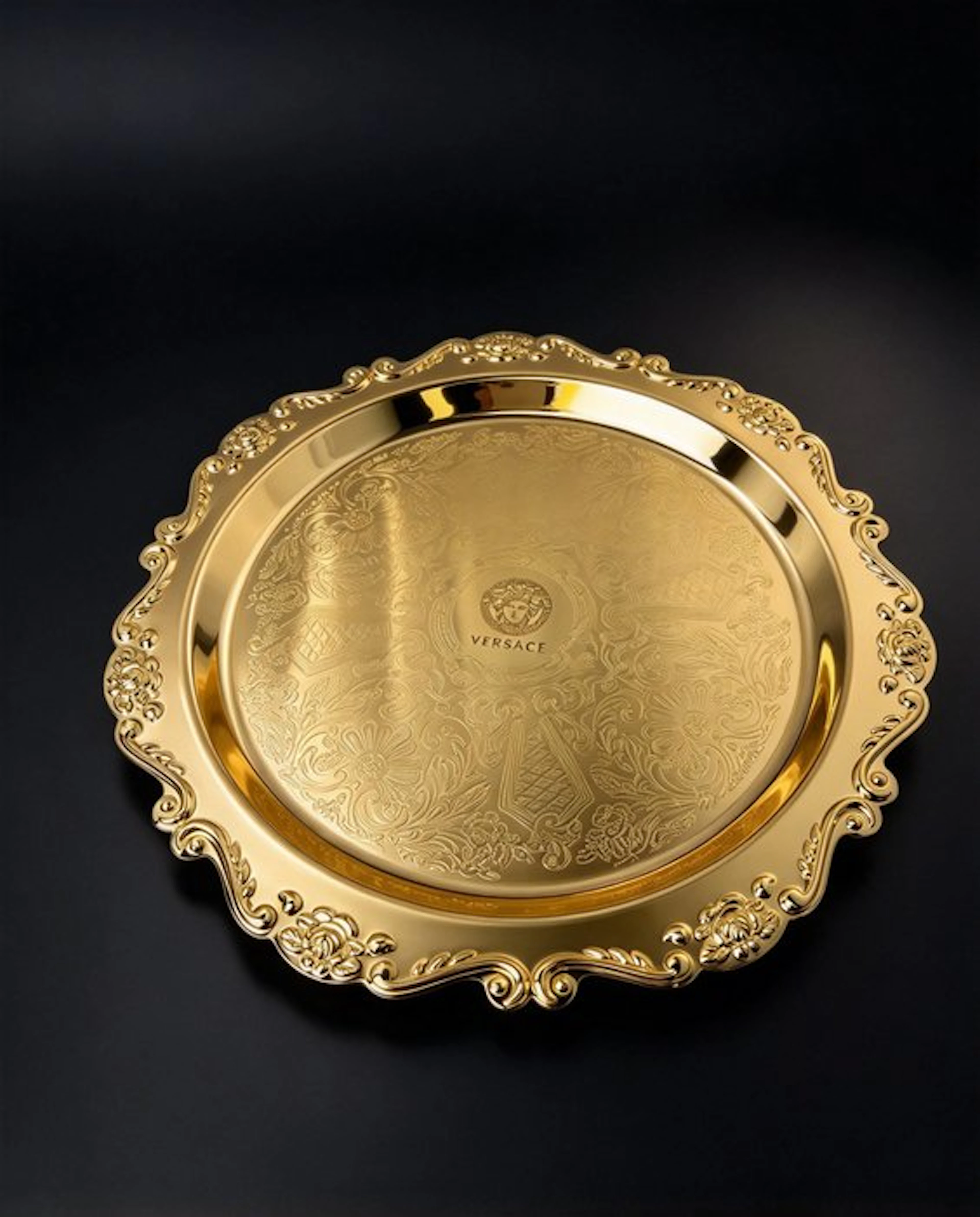 Versace - Tray - Versace Decorative Tray - Gold plated
