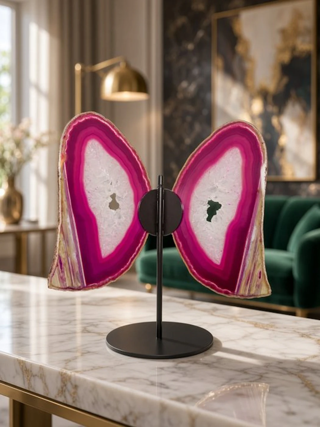 Agate butterfly on a stand - quality piece Polished...