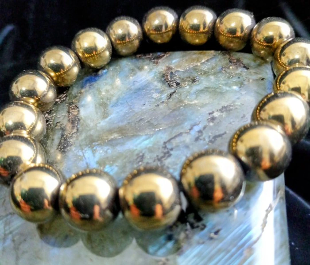 Extraordinary golden Pyrite 100% natural - The Stone of Success - 12 or 10 mm