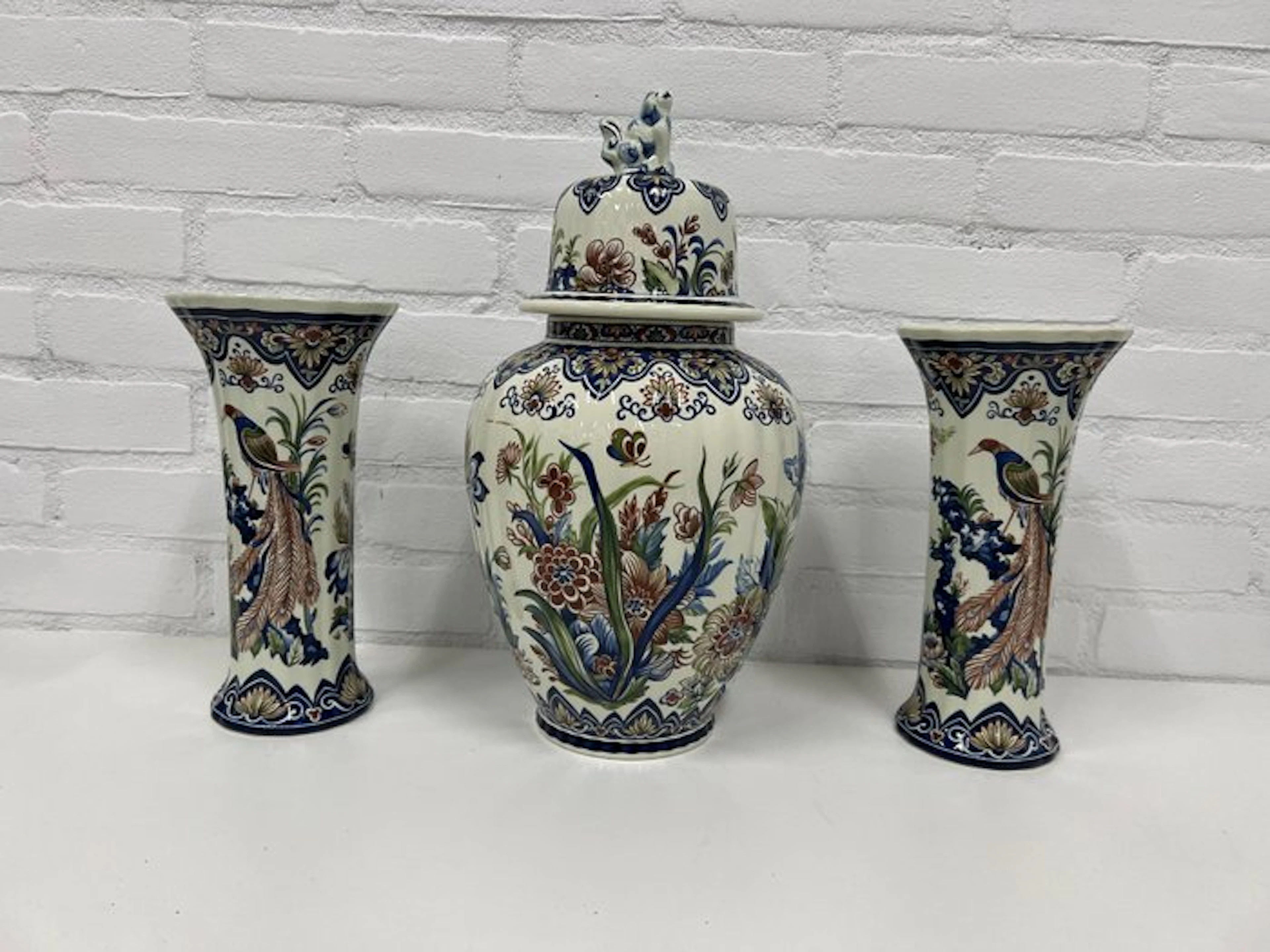 Boch Frères - Vase (3) - Cabinet set - Ceramic - Old Rhodes