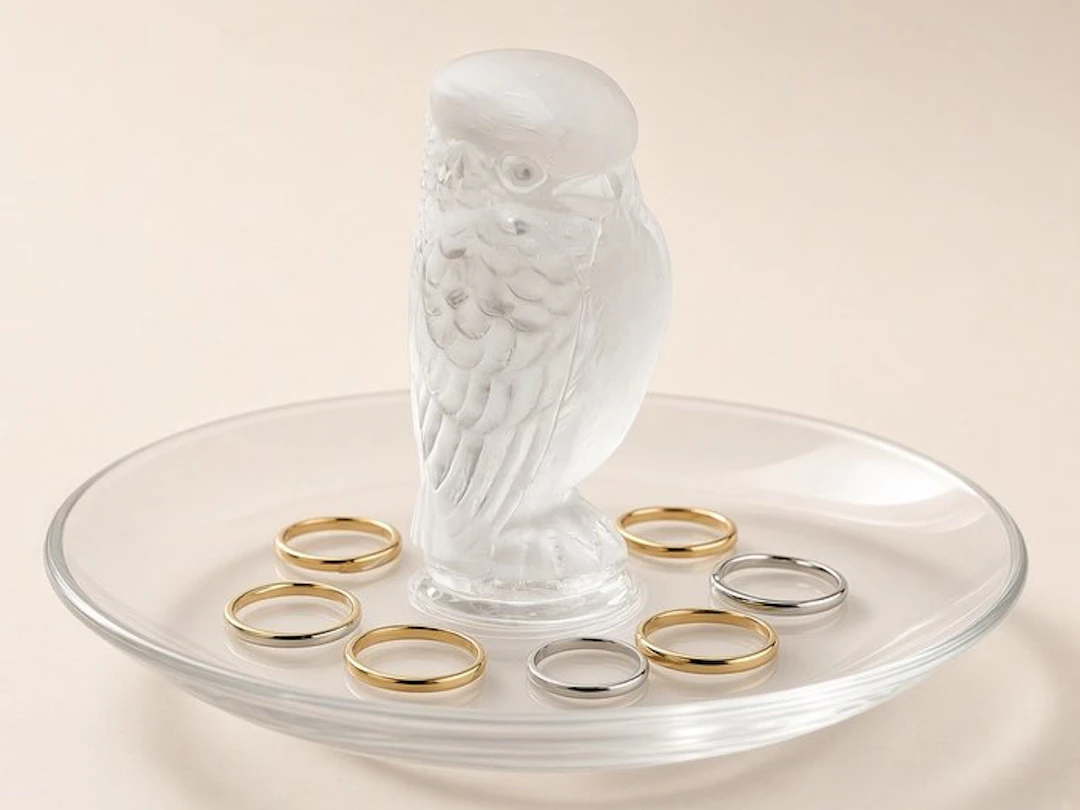 Lalique - Jewellery box - Sparrow - Crystal