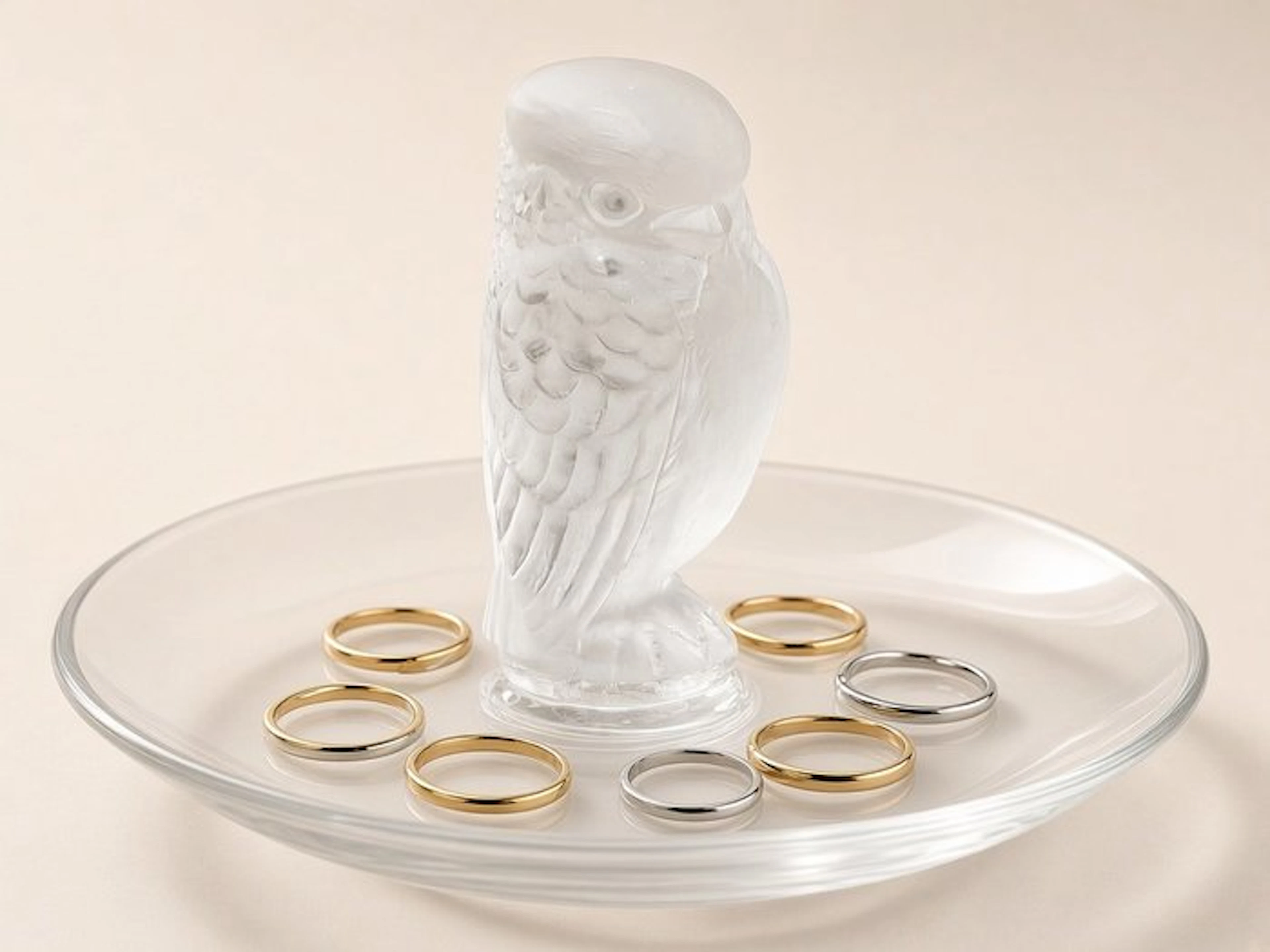 Lalique - Jewellery box - Sparrow - Crystal